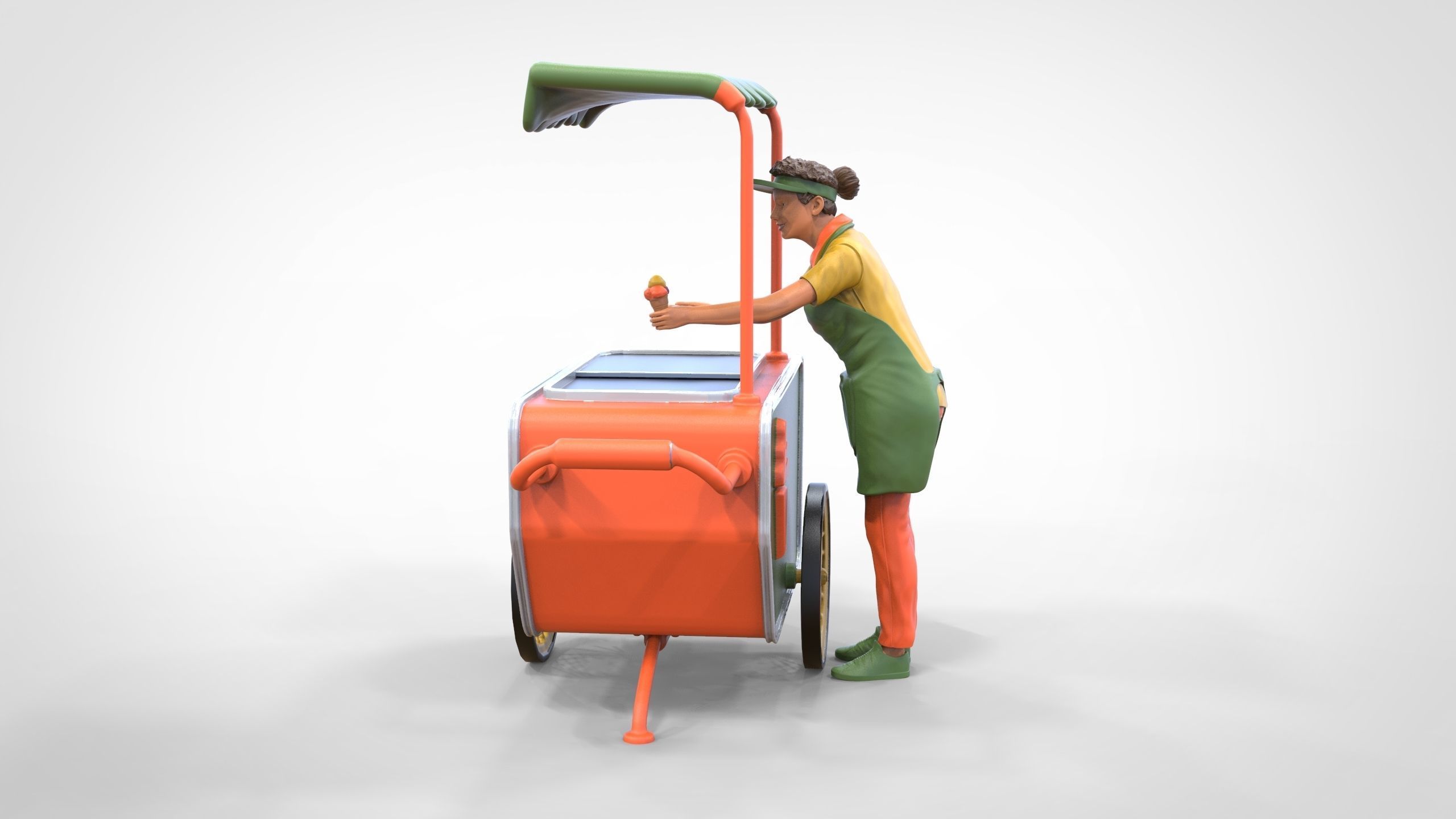N3 Salesperson Ice cream Seller 3D print model_14