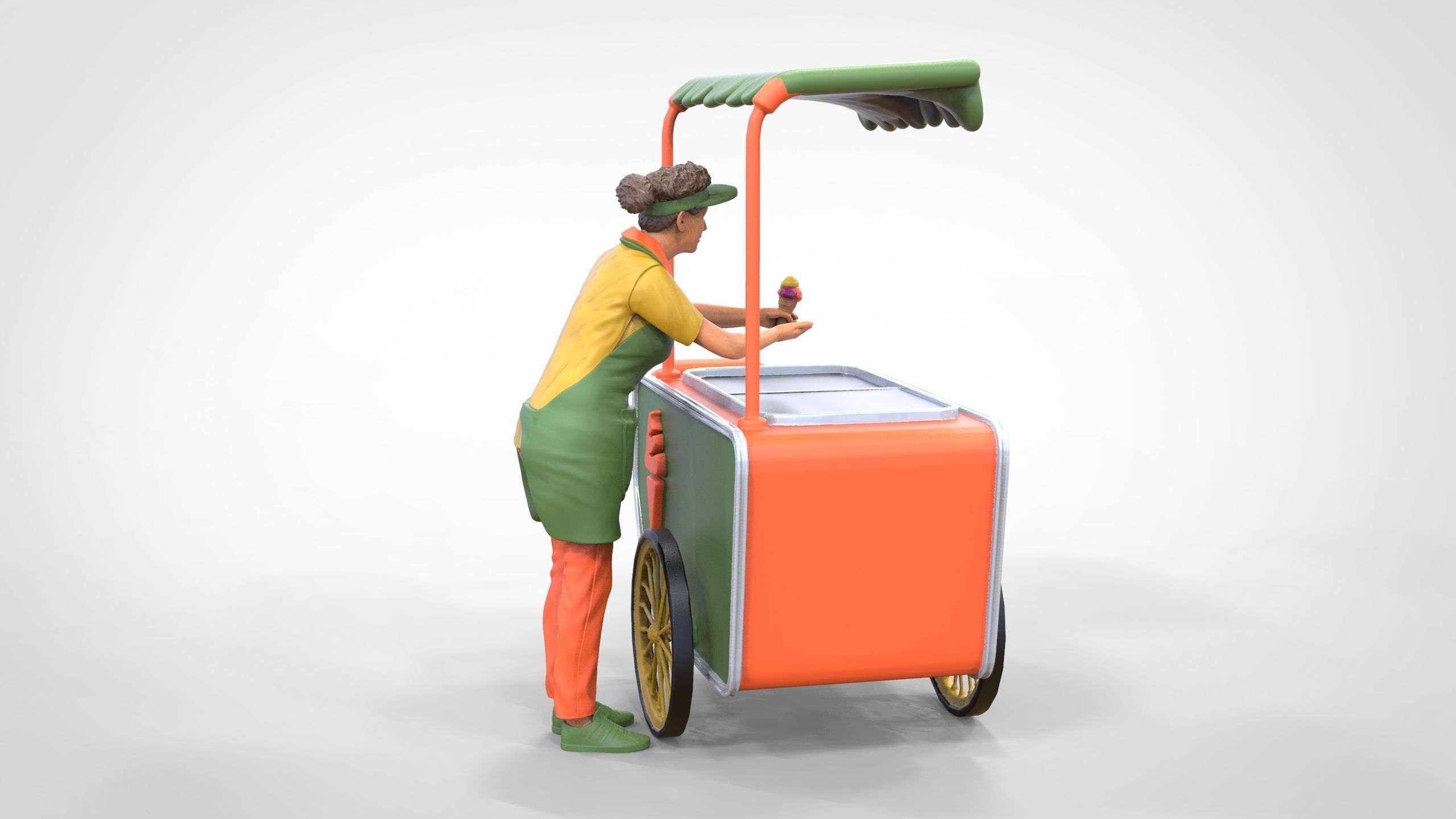 N3 Salesperson Ice cream Seller 3D print model_30