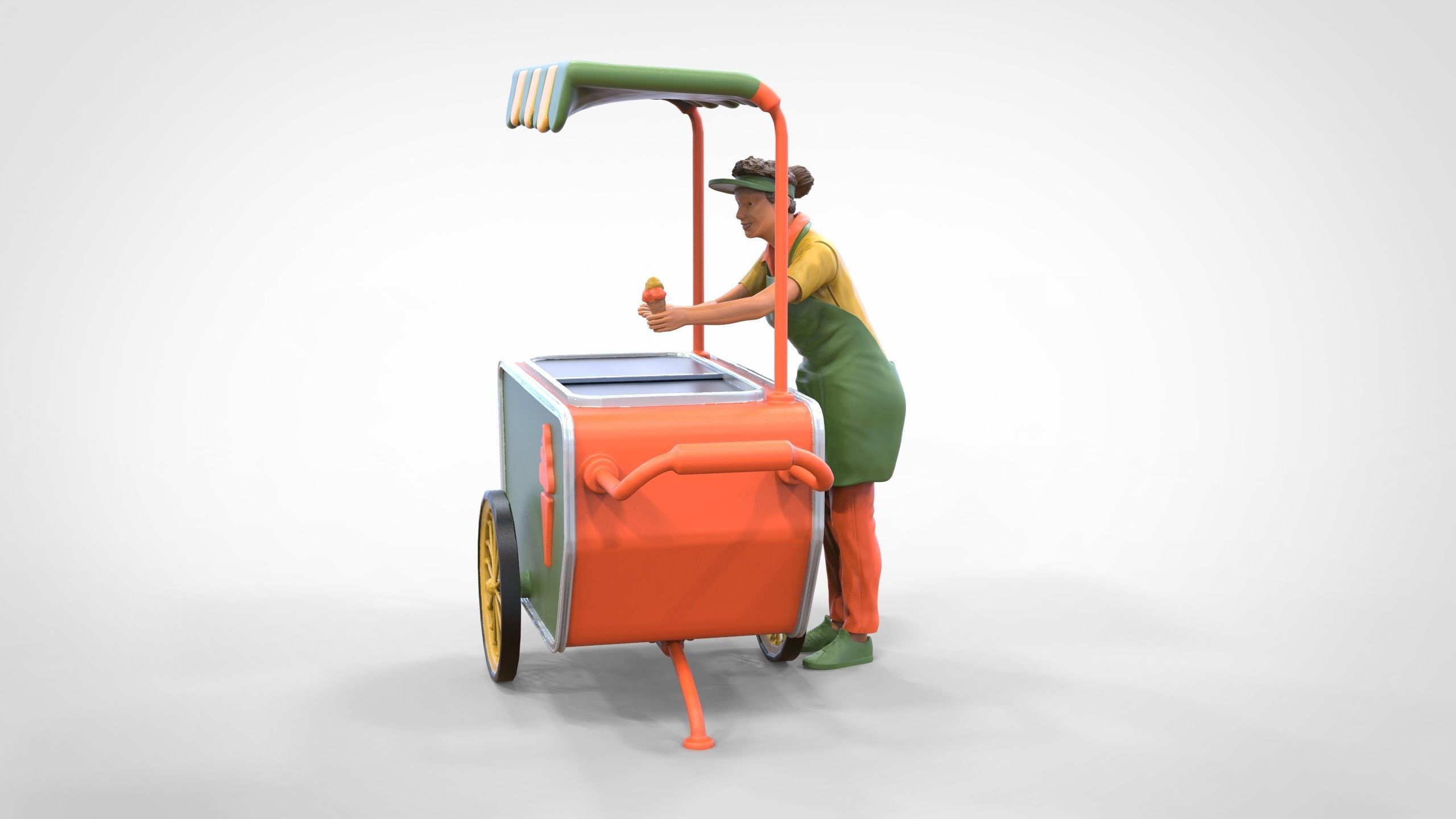 N3 Salesperson Ice cream Seller 3D print model_12