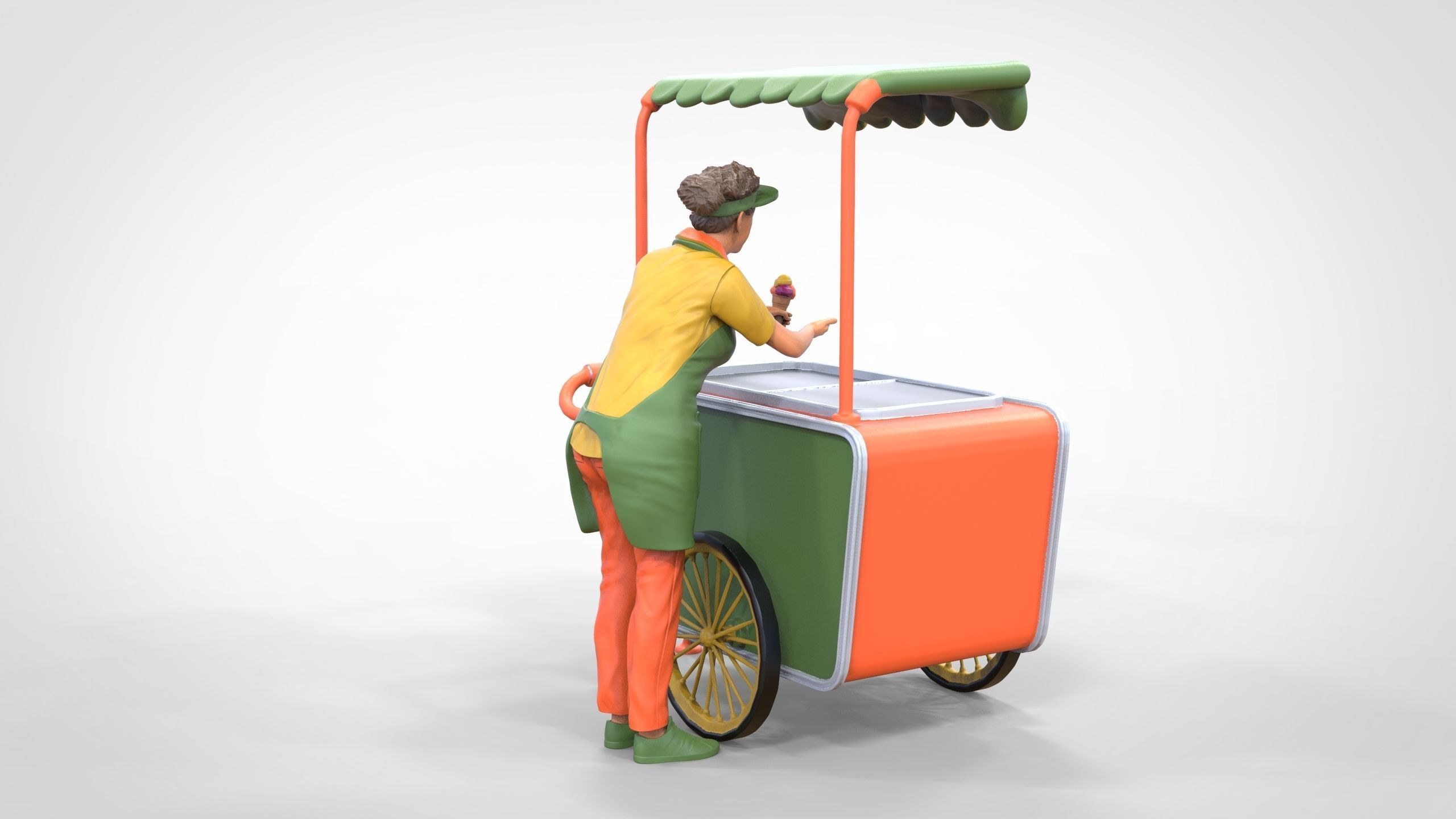 N3 Salesperson Ice cream Seller 3D print model_28