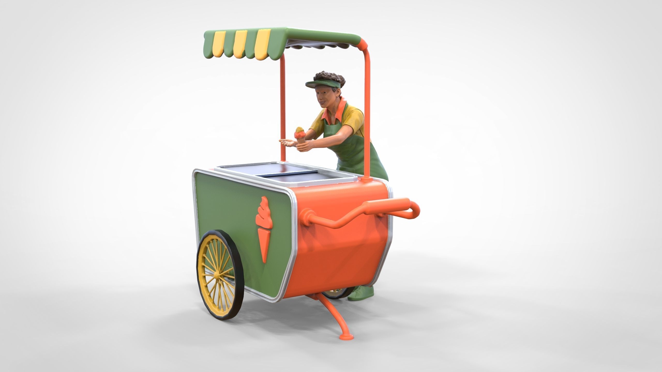 N3 Salesperson Ice cream Seller 3D print model_10