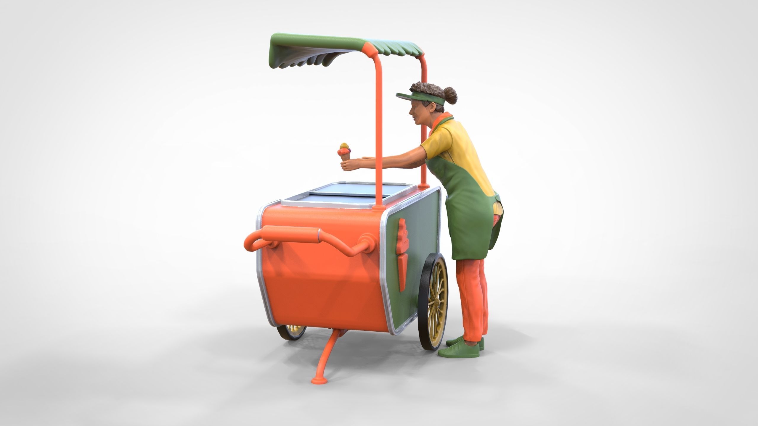 N3 Salesperson Ice cream Seller 3D print model_15