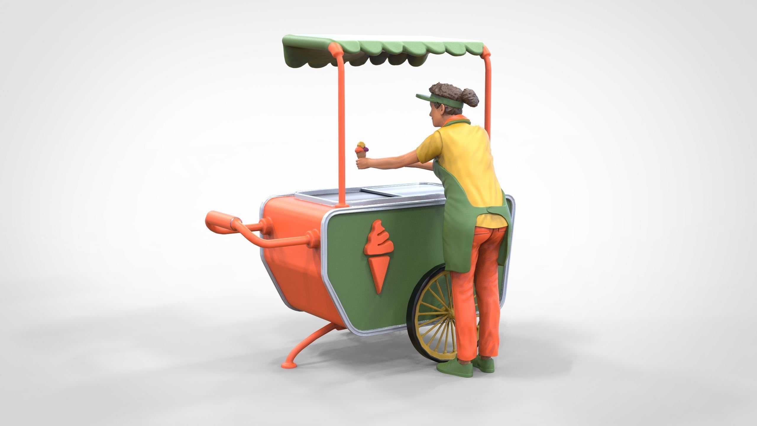 N3 Salesperson Ice cream Seller 3D print model_19