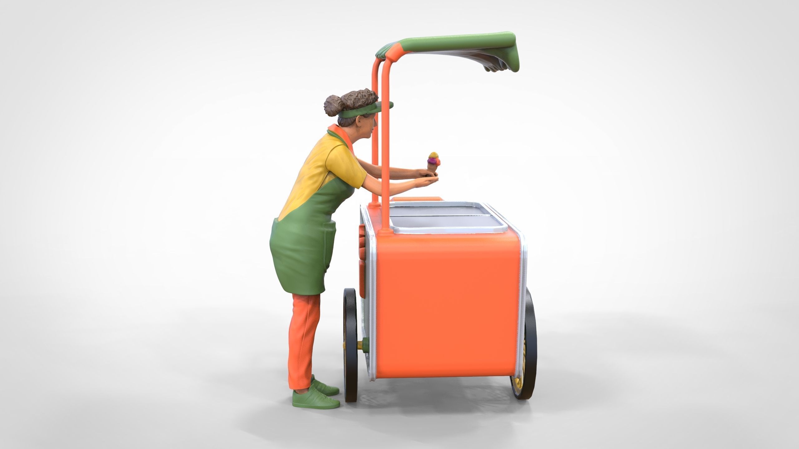 N3 Salesperson Ice cream Seller 3D print model_31