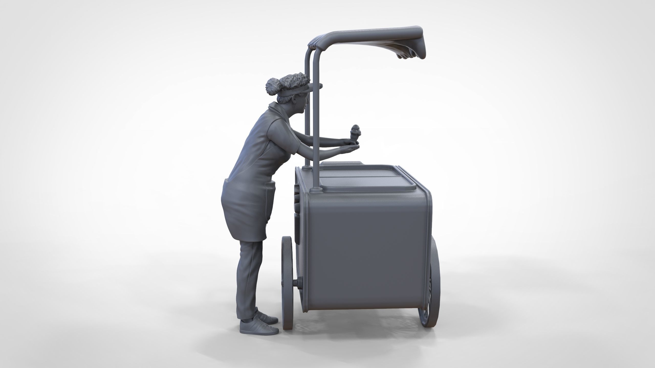 N3 Salesperson Ice cream Seller 3D print model_39