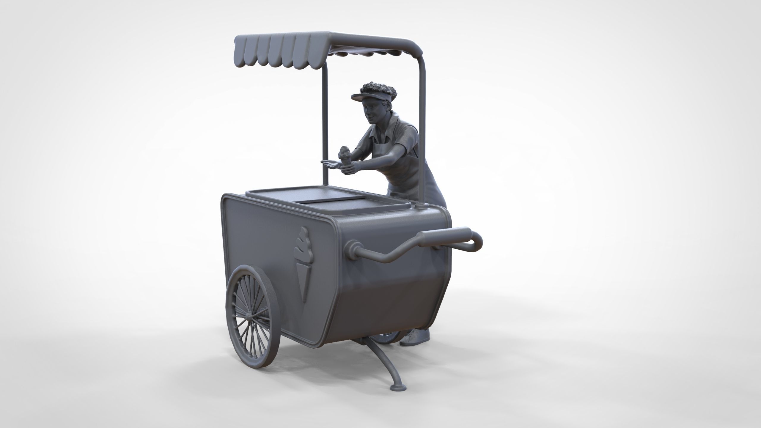 N3 Salesperson Ice cream Seller 3D print model_40