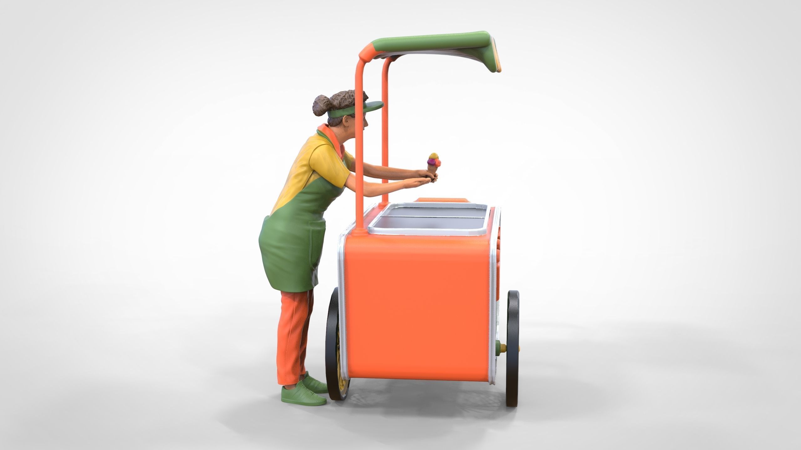 N3 Salesperson Ice cream Seller 3D print model_32