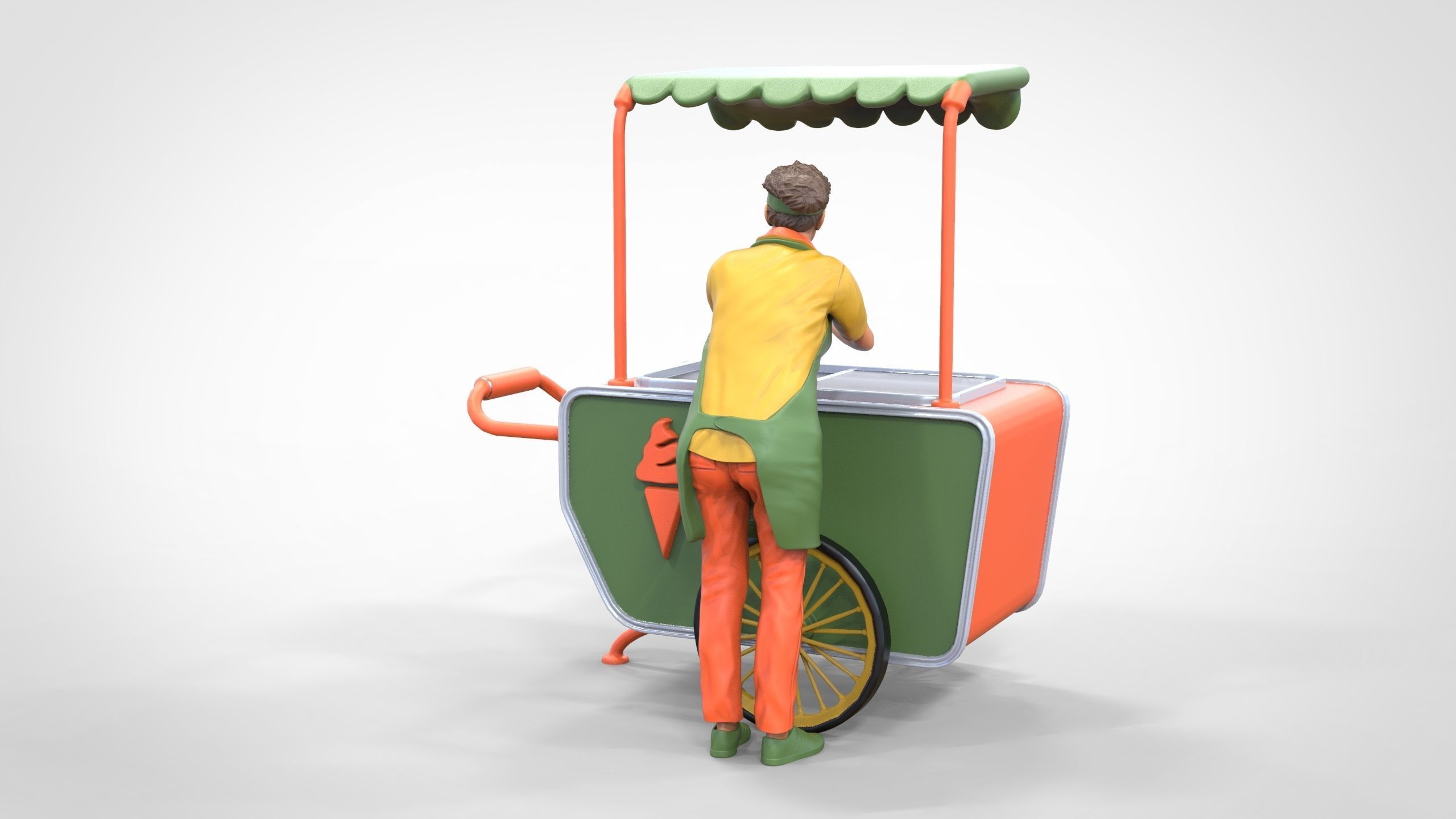 N3 Salesperson Ice cream Seller 3D print model_25