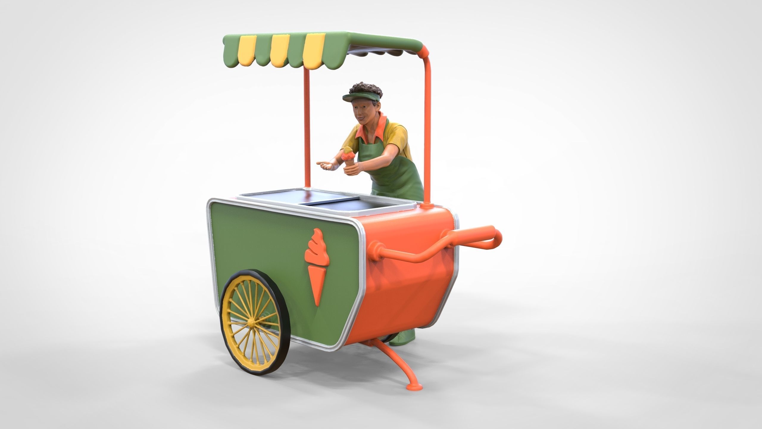 N3 Salesperson Ice cream Seller 3D print model_9