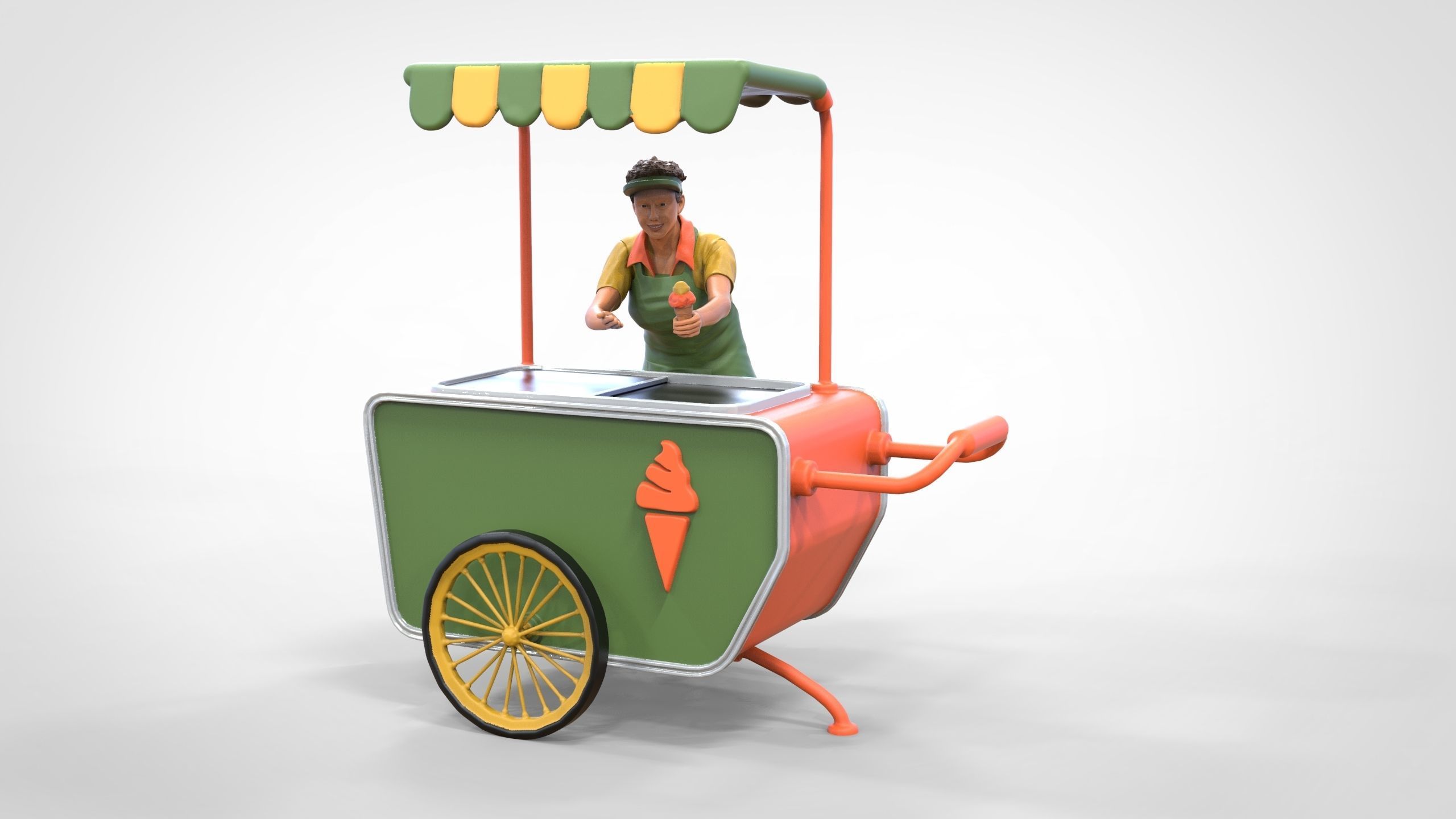 N3 Salesperson Ice cream Seller 3D print model_7