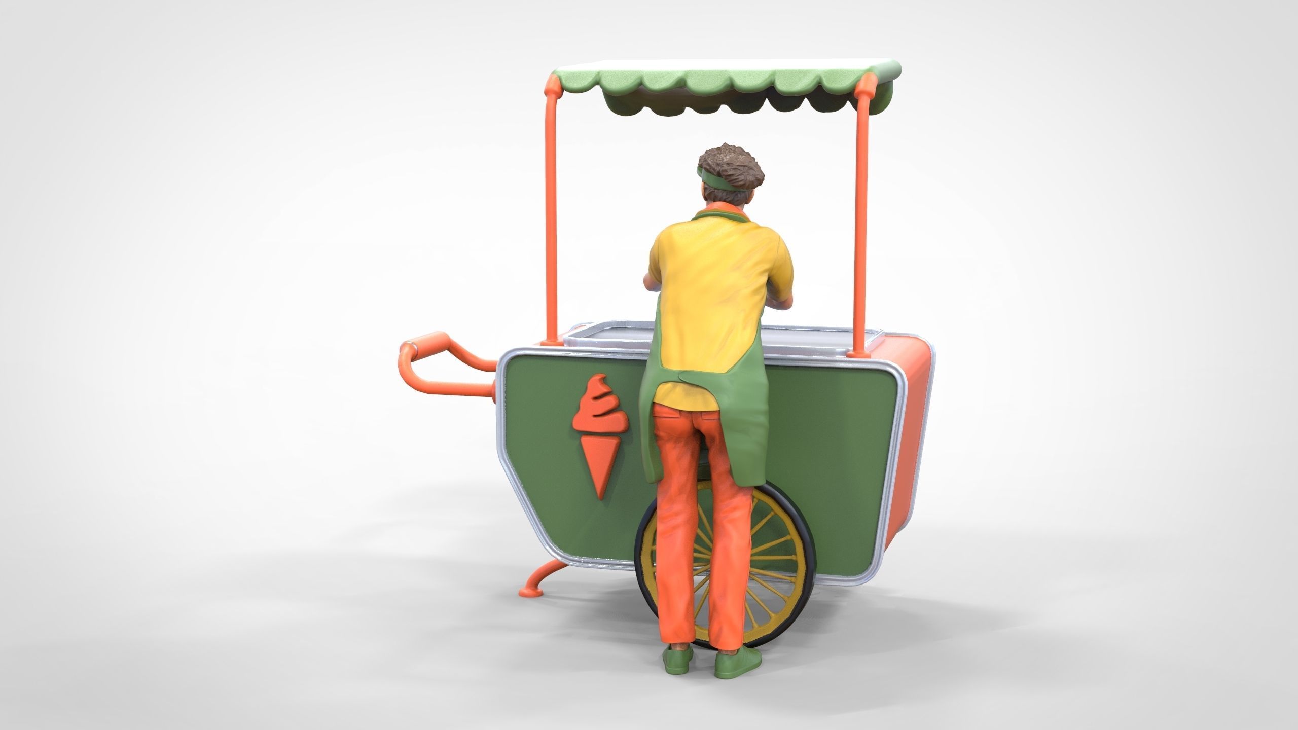 N3 Salesperson Ice cream Seller 3D print model_24
