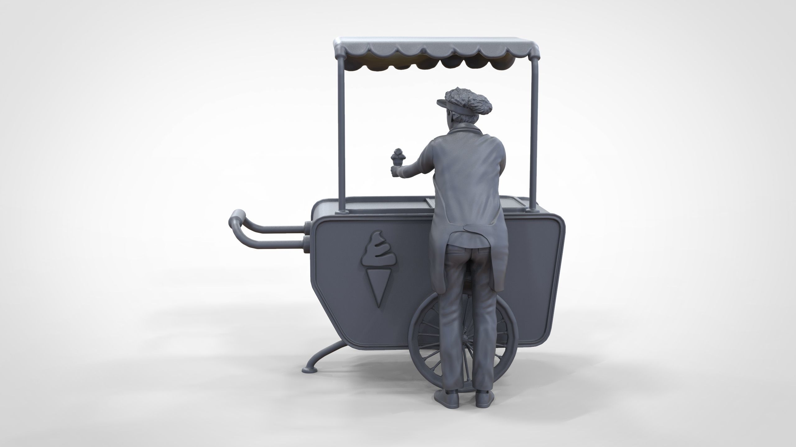 N3 Salesperson Ice cream Seller 3D print model_46