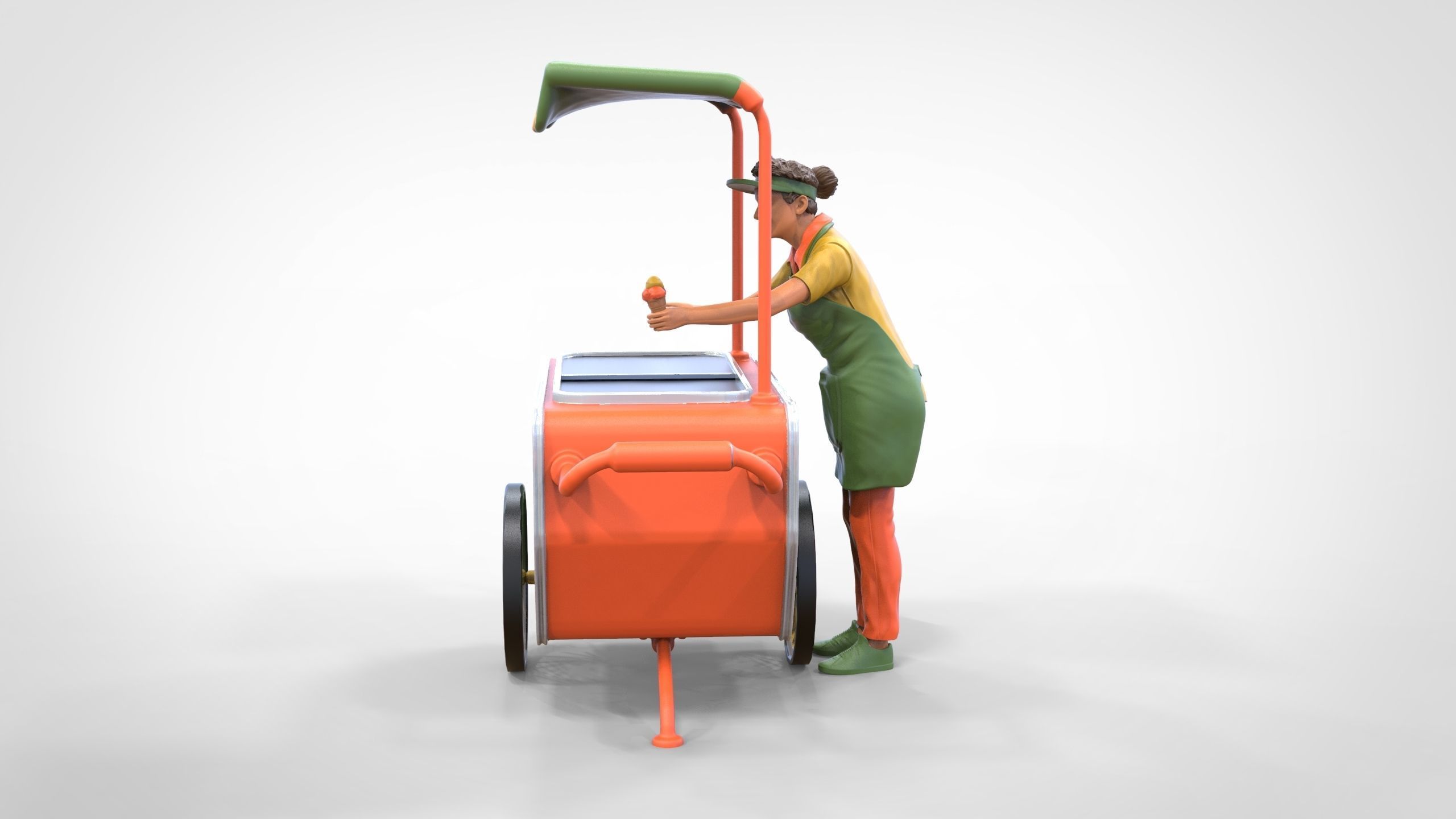 N3 Salesperson Ice cream Seller 3D print model_13
