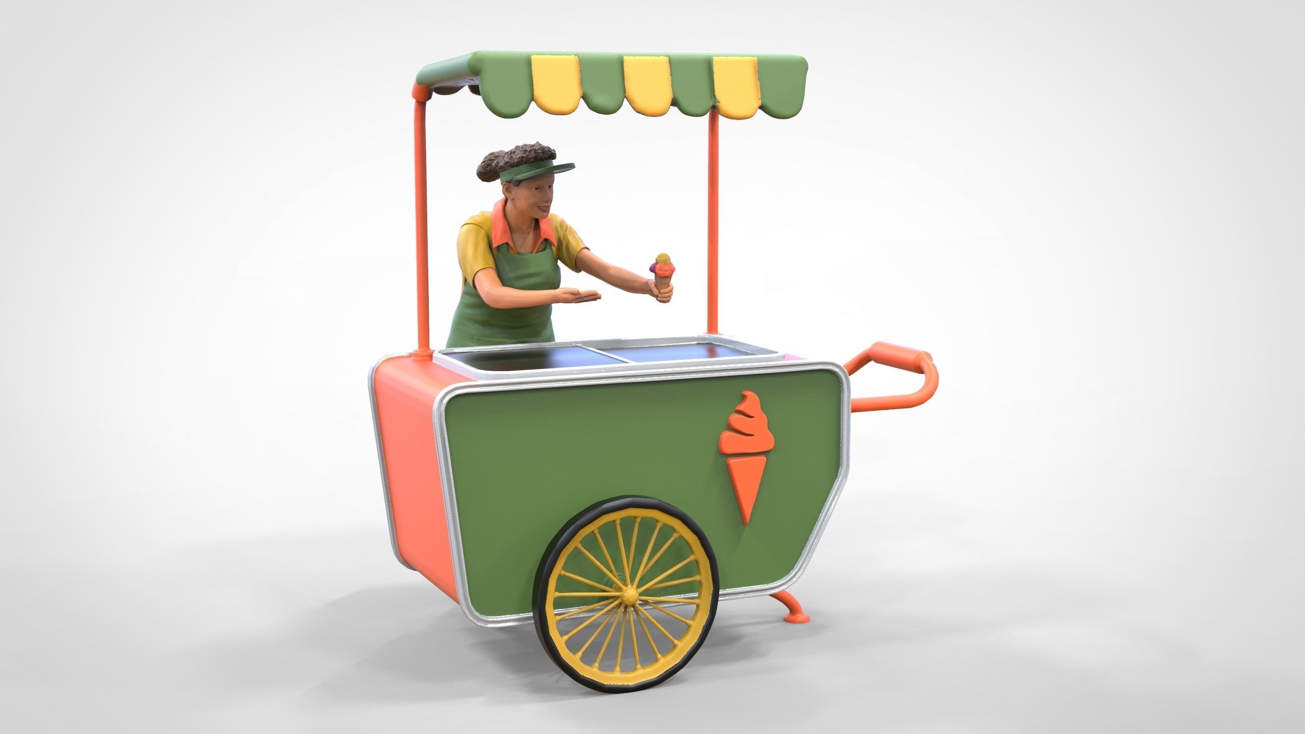 N3 Salesperson Ice cream Seller 3D print model_2