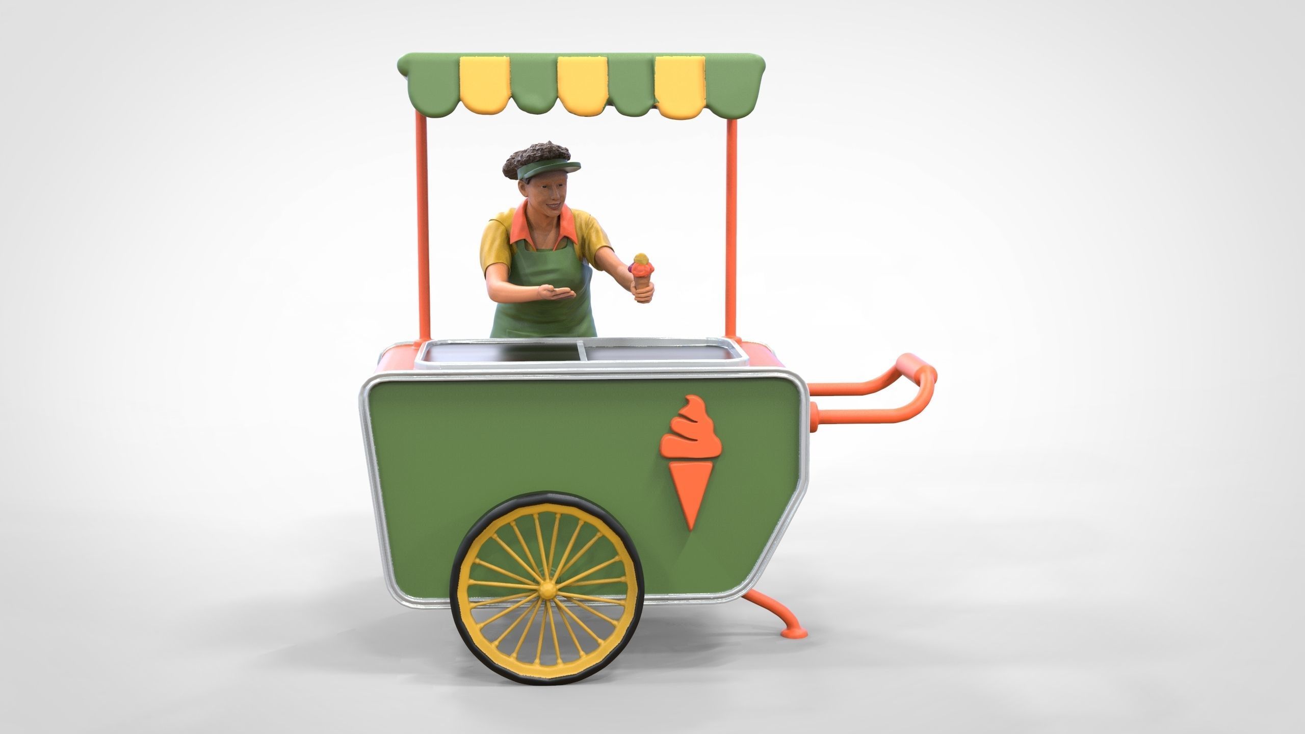 N3 Salesperson Ice cream Seller 3D print model_4