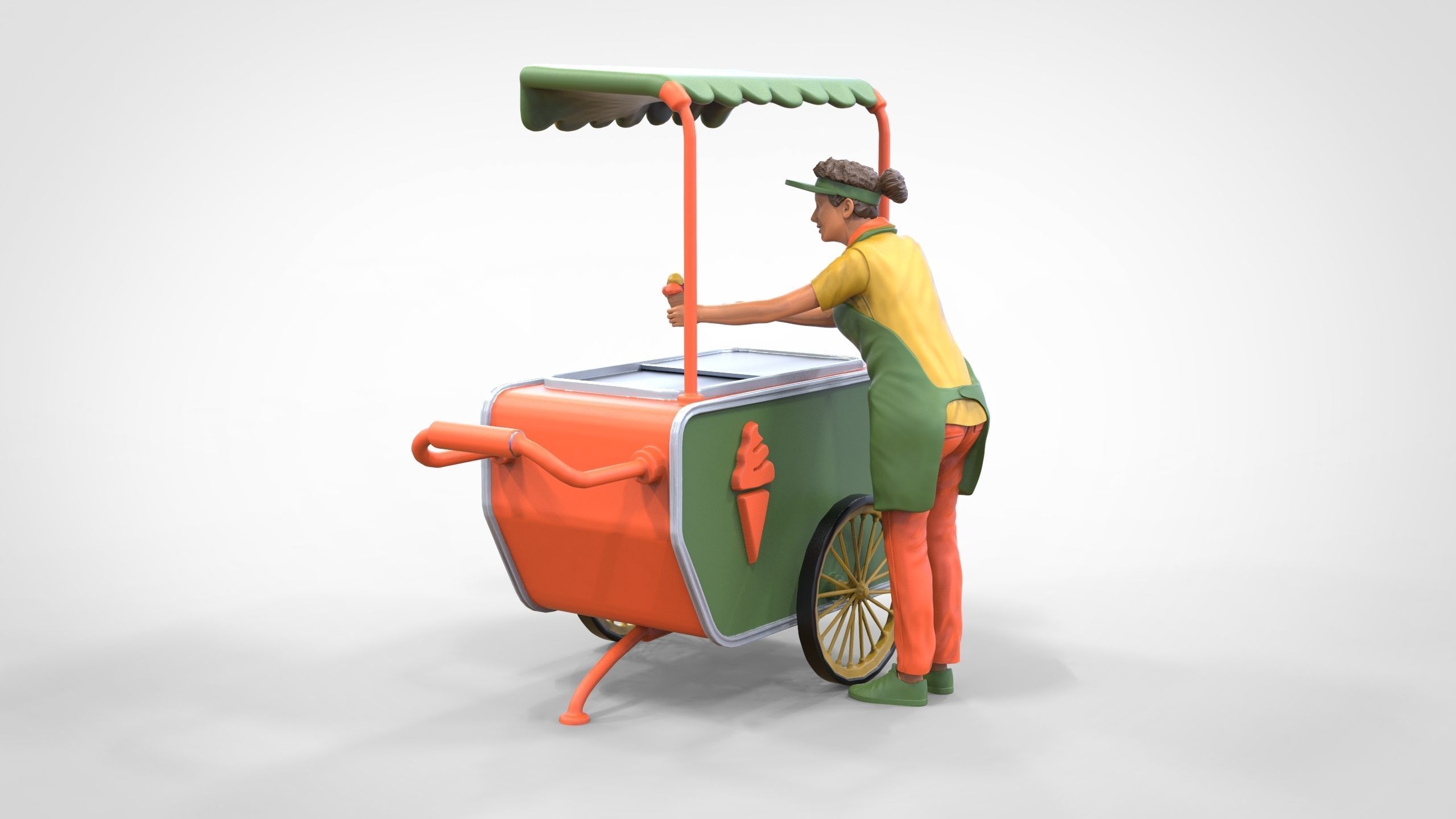 N3 Salesperson Ice cream Seller 3D print model_17