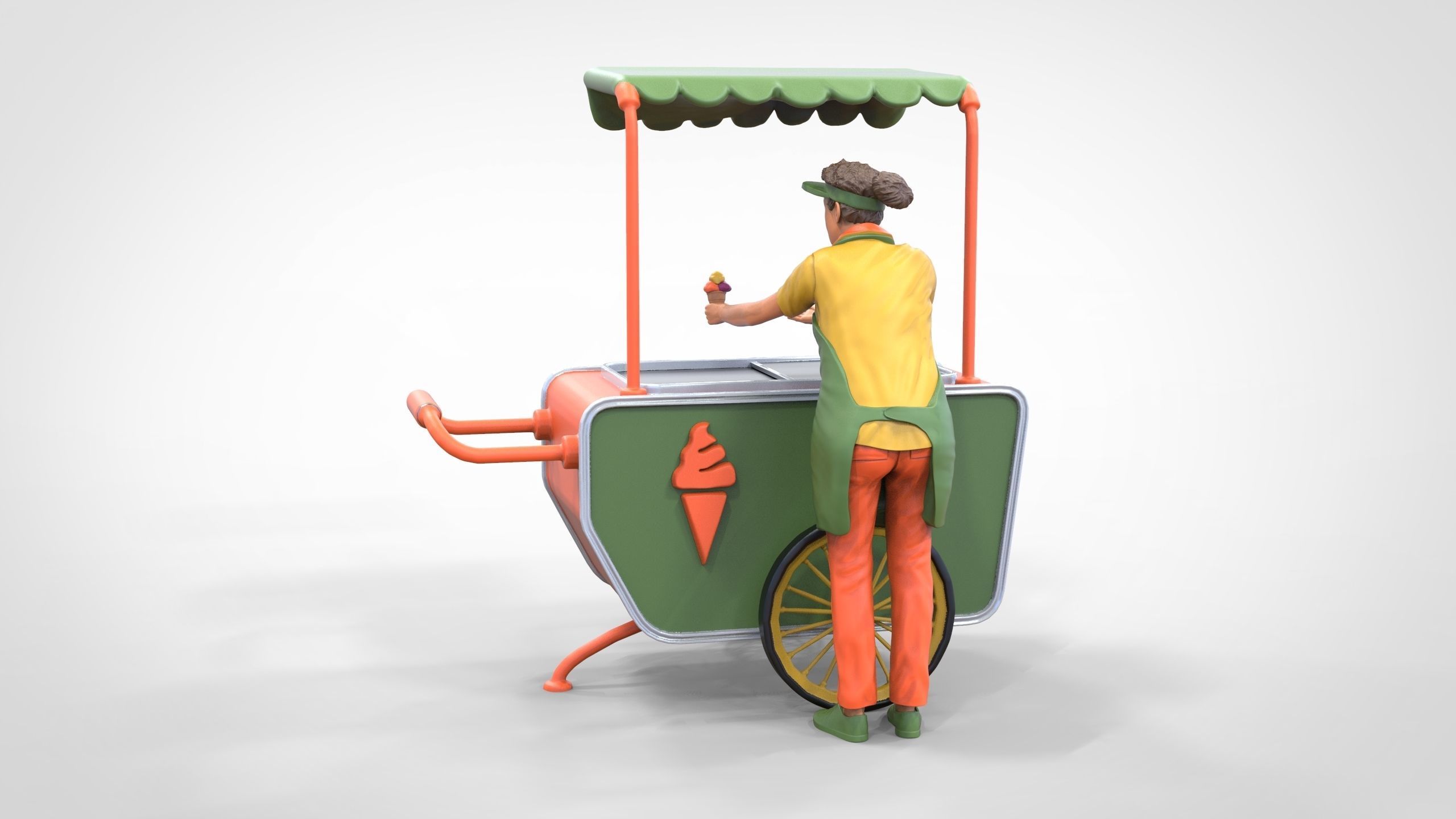 N3 Salesperson Ice cream Seller 3D print model_21