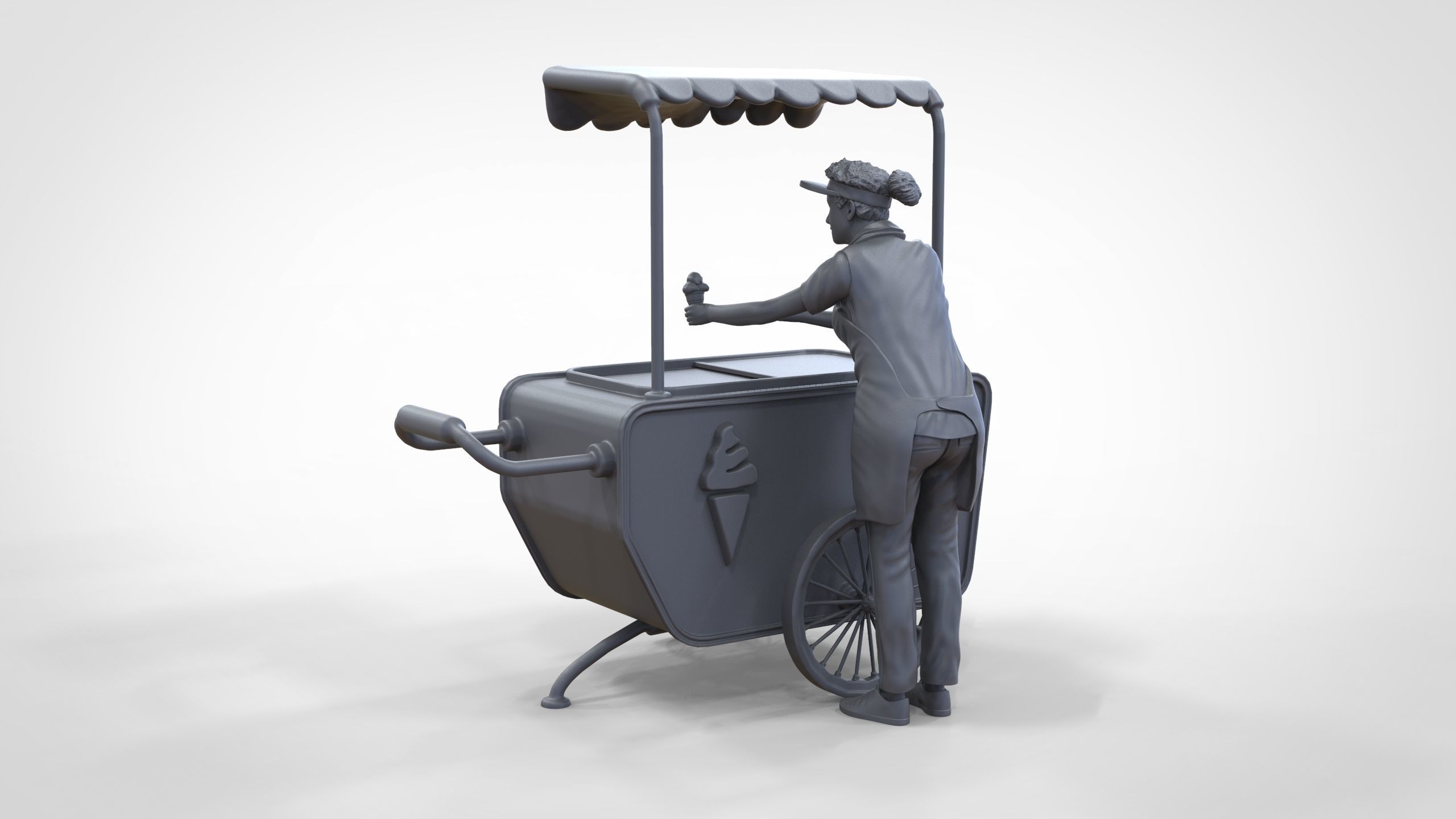 N3 Salesperson Ice cream Seller 3D print model_45