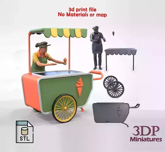 N3 Salesperson Ice cream Seller 3D print model