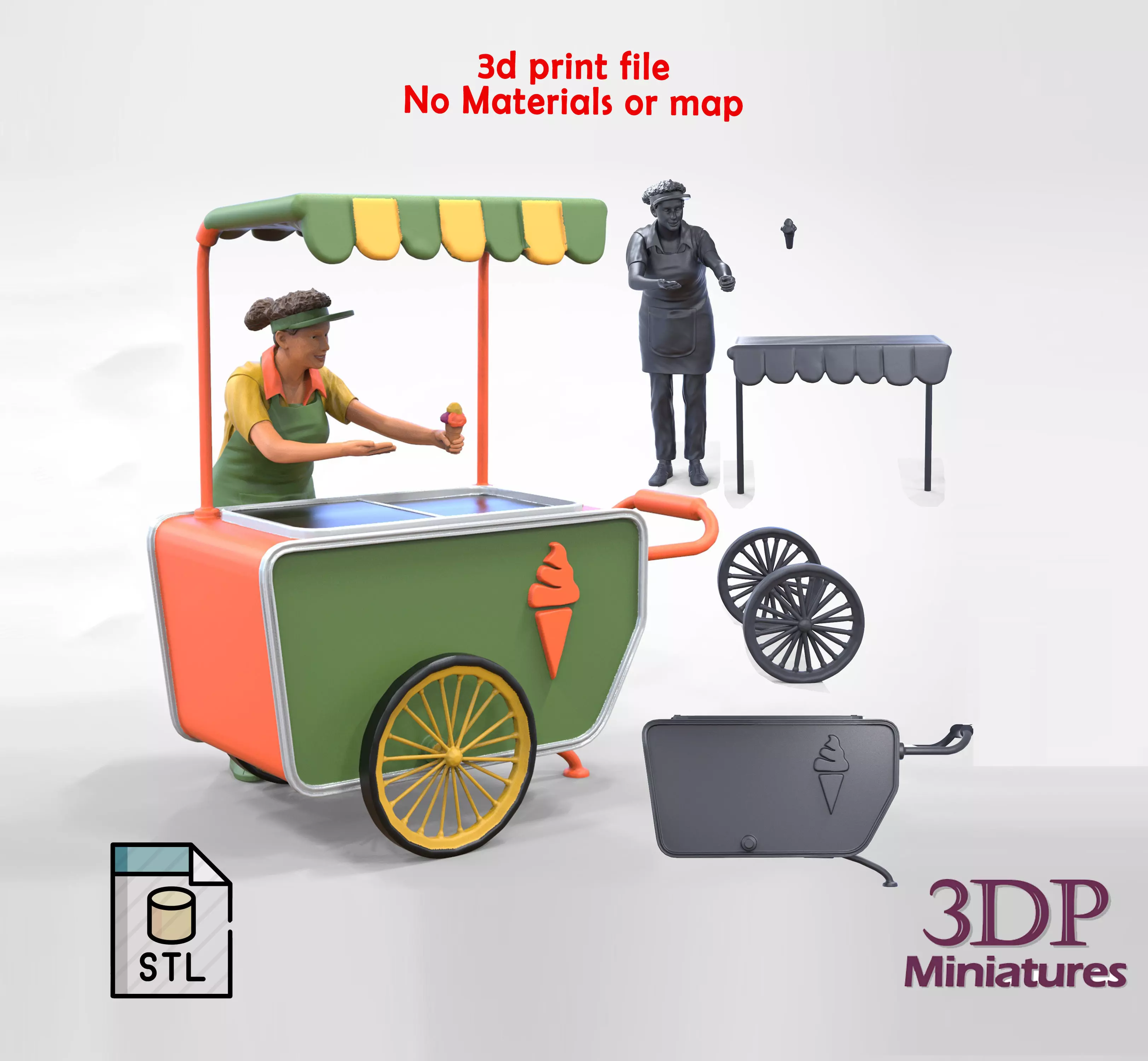 N3 Salesperson Ice cream Seller 3D print model_0