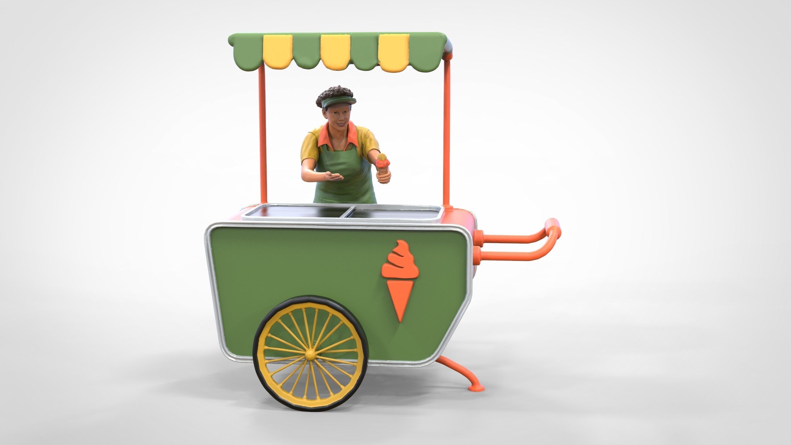 N3 Salesperson Ice cream Seller 3D print model_5
