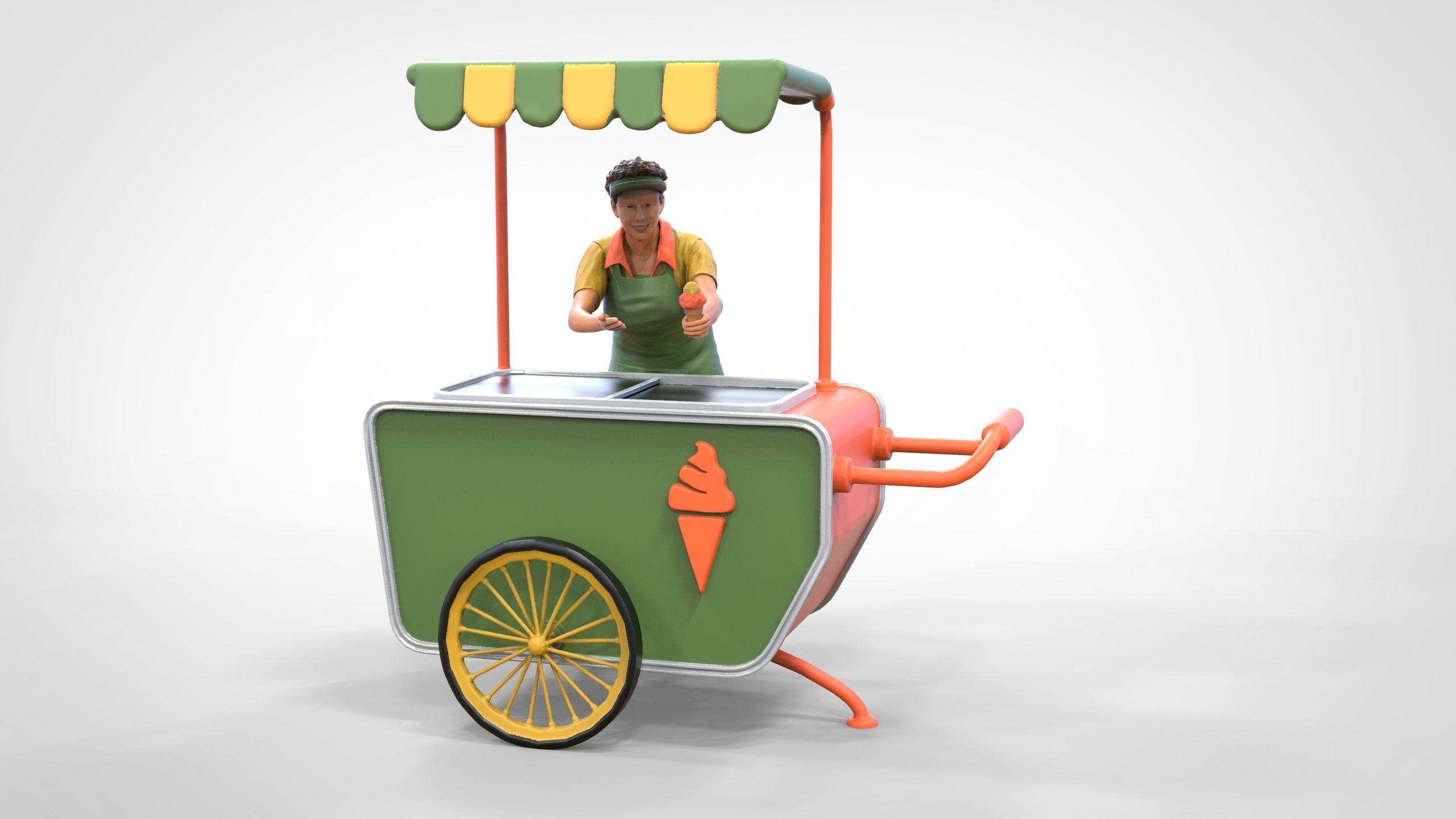 N3 Salesperson Ice cream Seller 3D print model_6