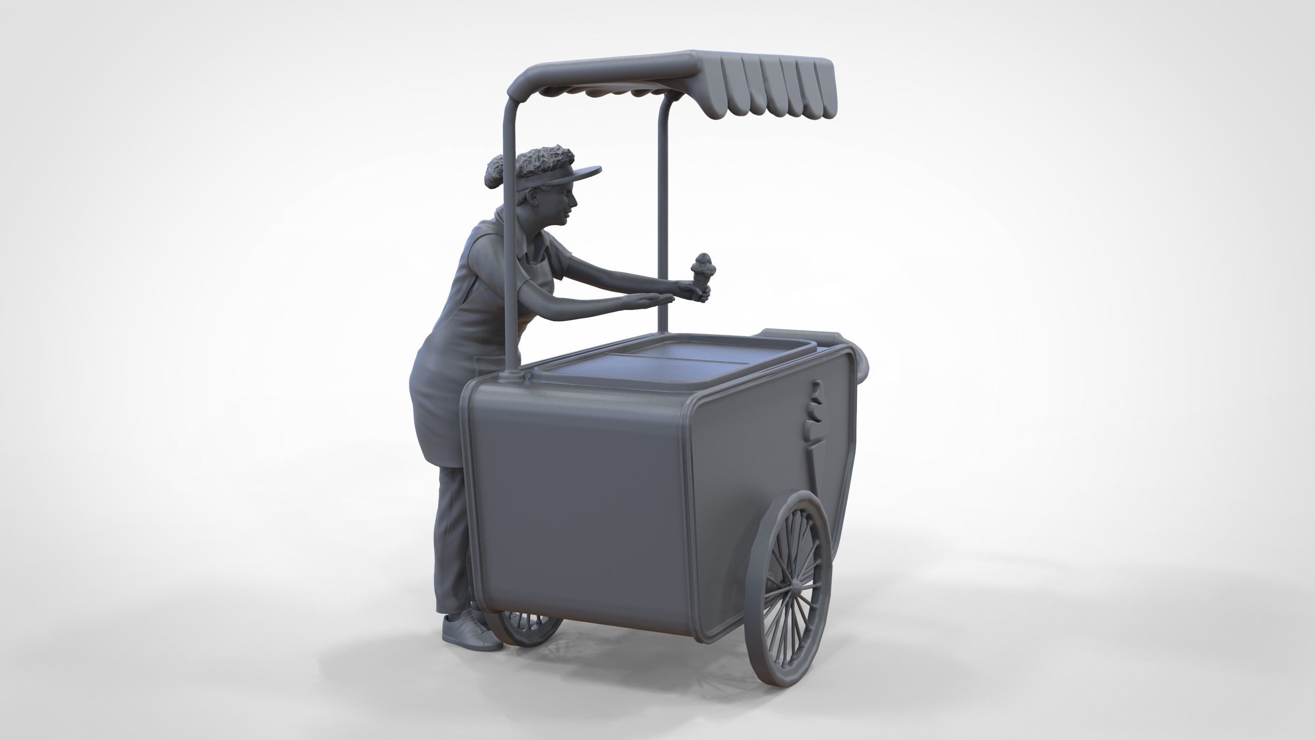 N3 Salesperson Ice cream Seller 3D print model_49