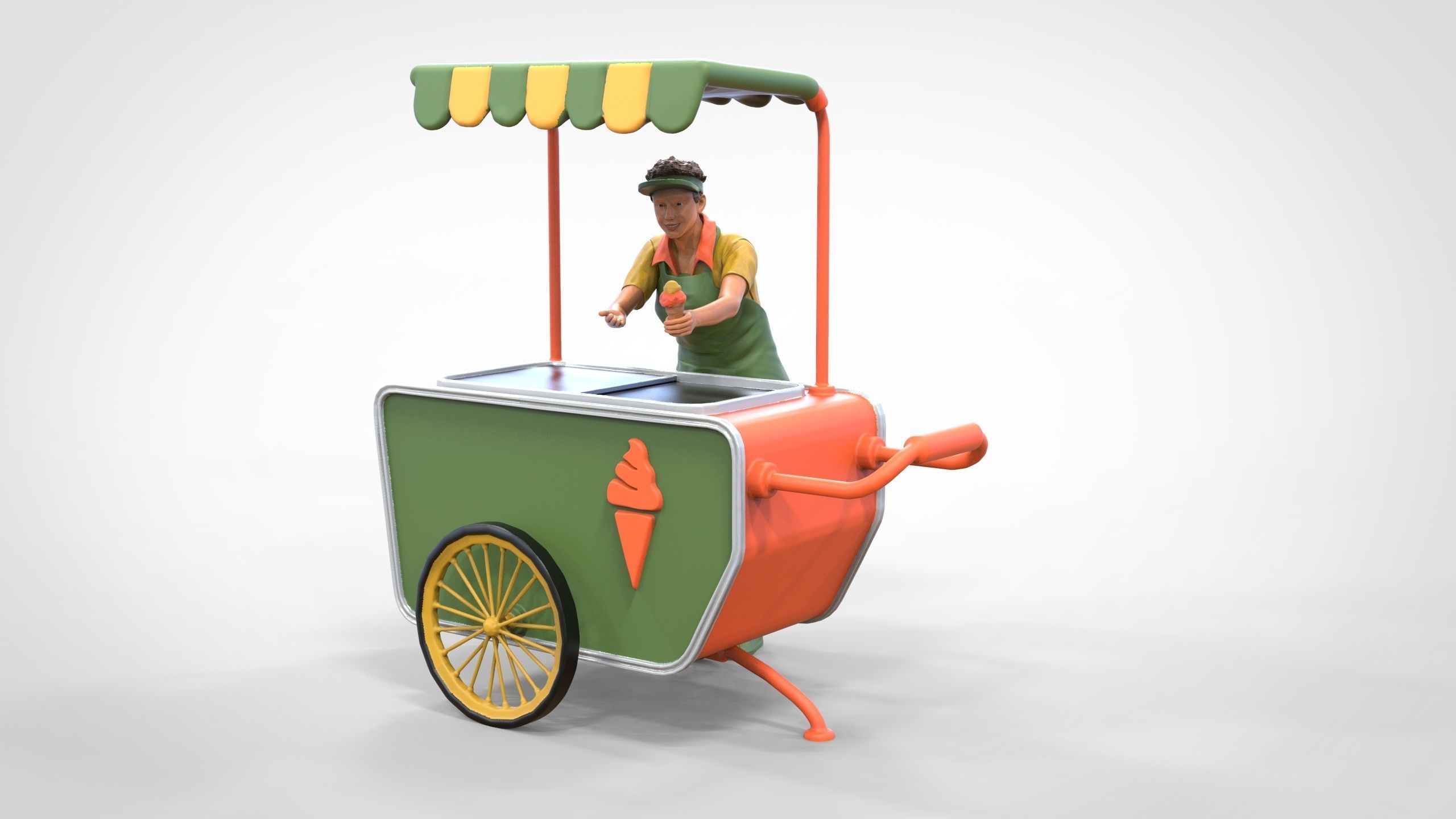N3 Salesperson Ice cream Seller 3D print model_8