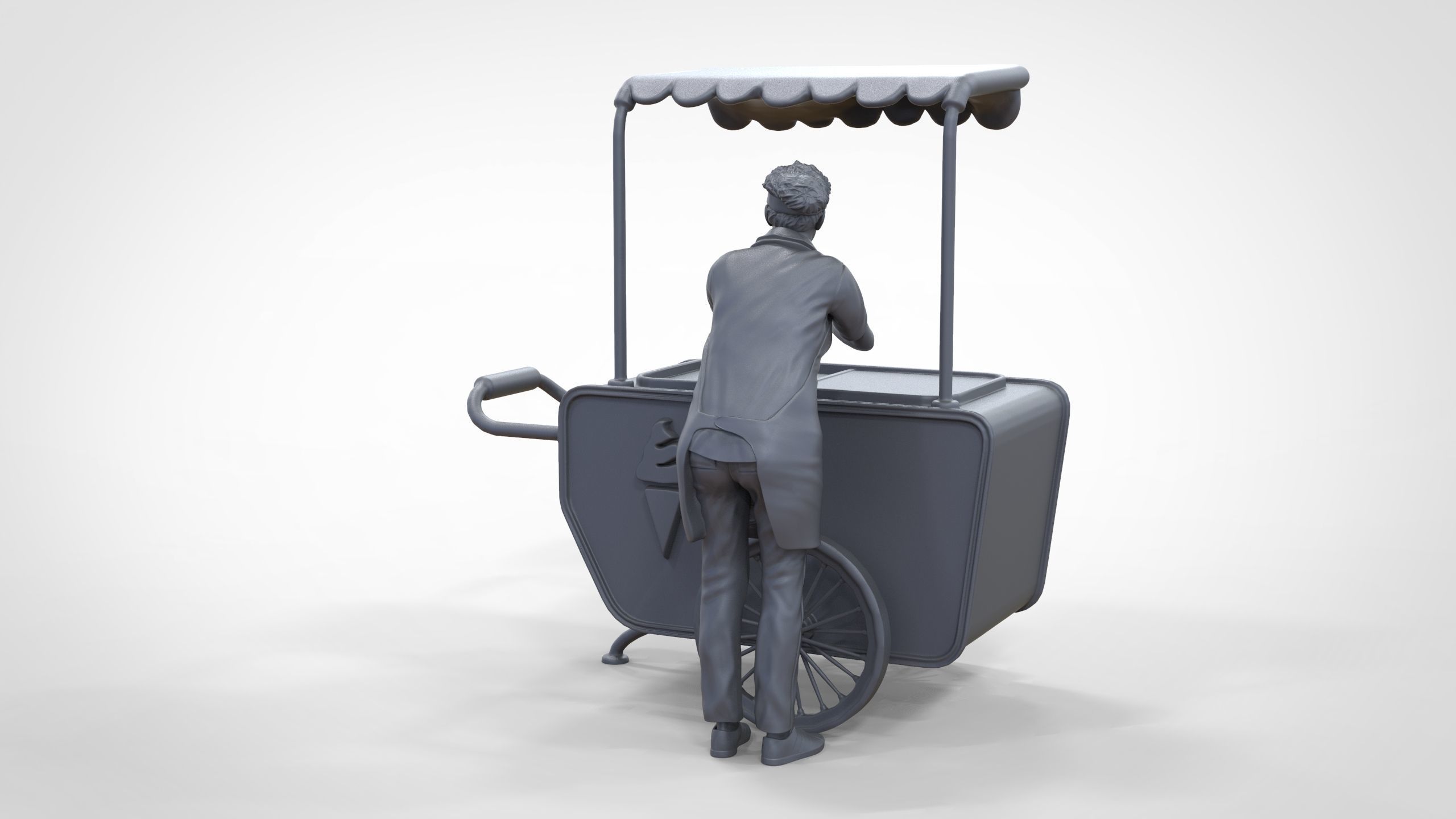 N3 Salesperson Ice cream Seller 3D print model_47
