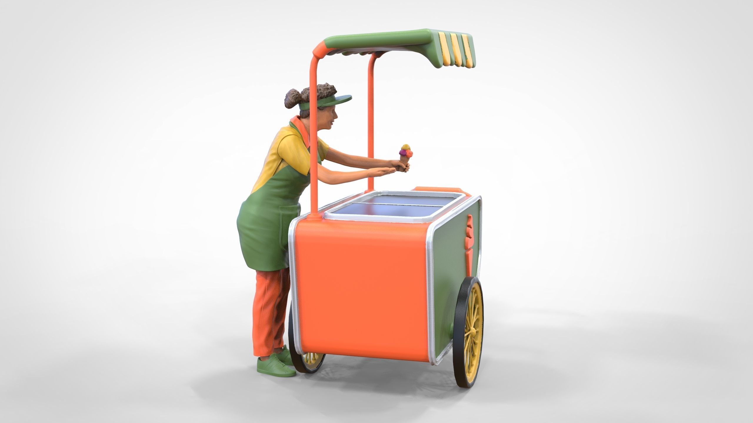 N3 Salesperson Ice cream Seller 3D print model_33