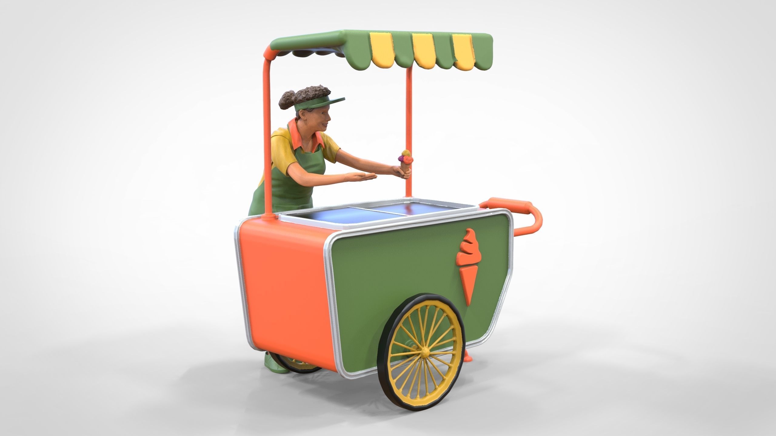 N3 Salesperson Ice cream Seller 3D print model_36