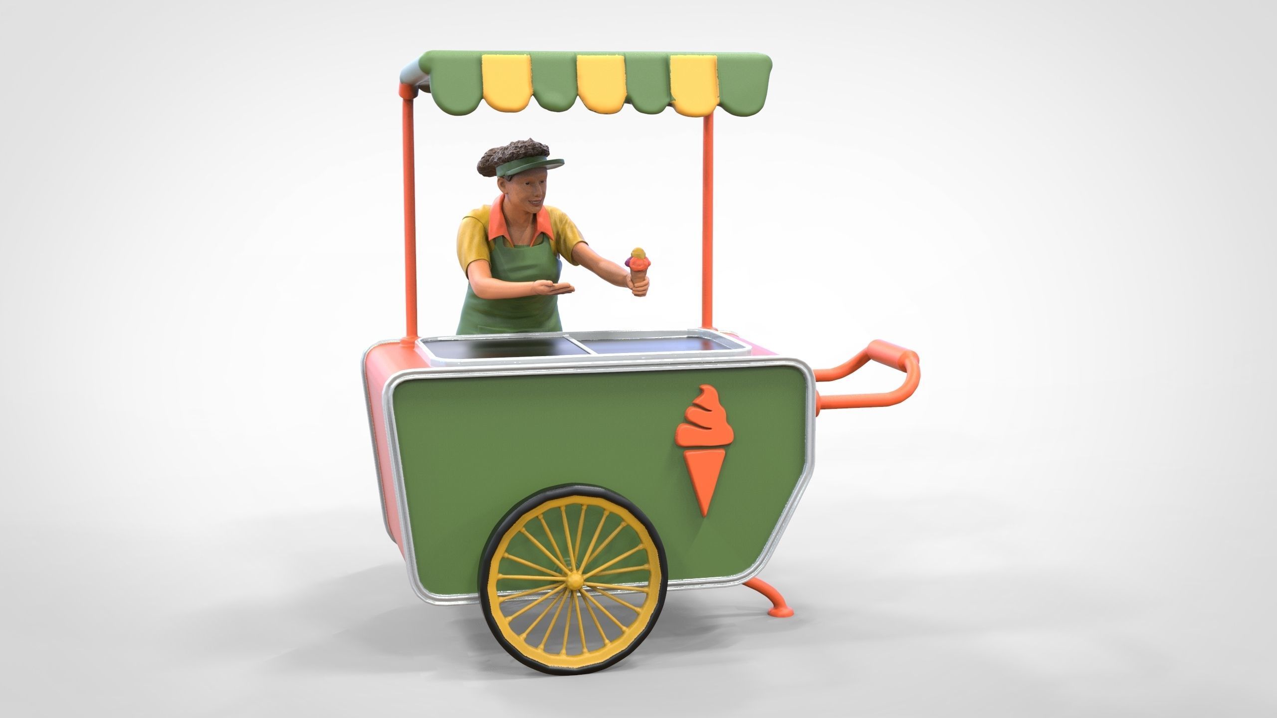 N3 Salesperson Ice cream Seller 3D print model_3