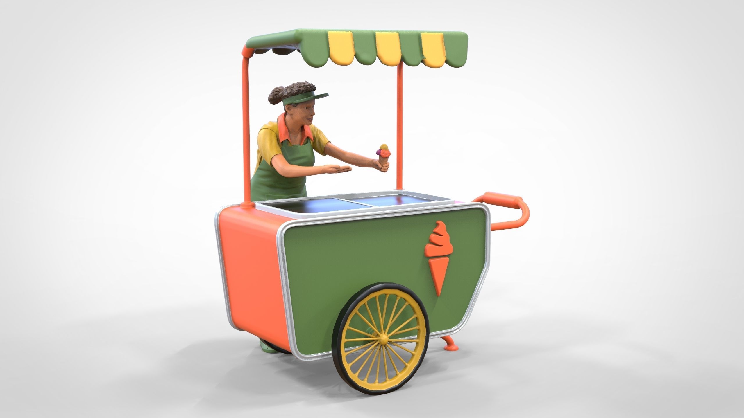 N3 Salesperson Ice cream Seller 3D print model_37