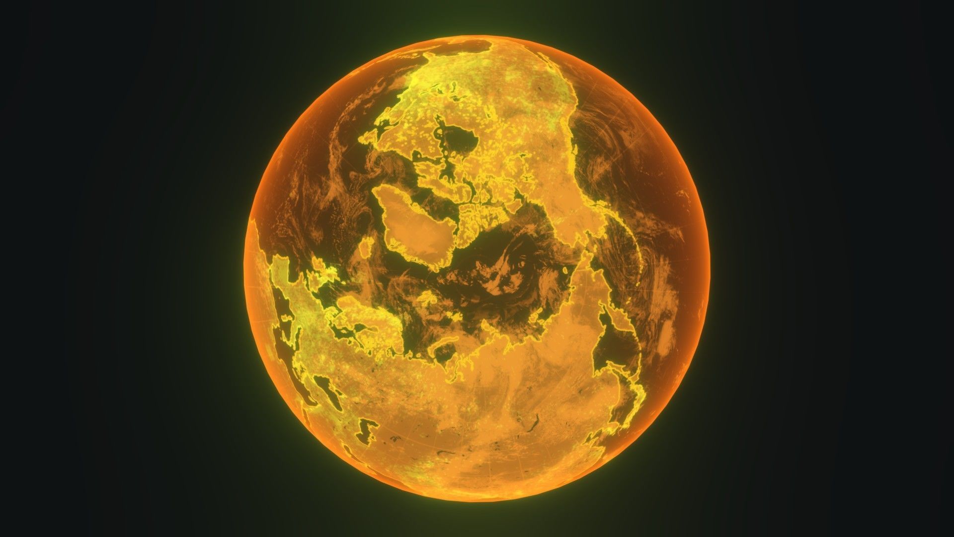 Gold Hologram Planet Earth Hologram Sci-Fi 3D Model Low-poly 3D model_2