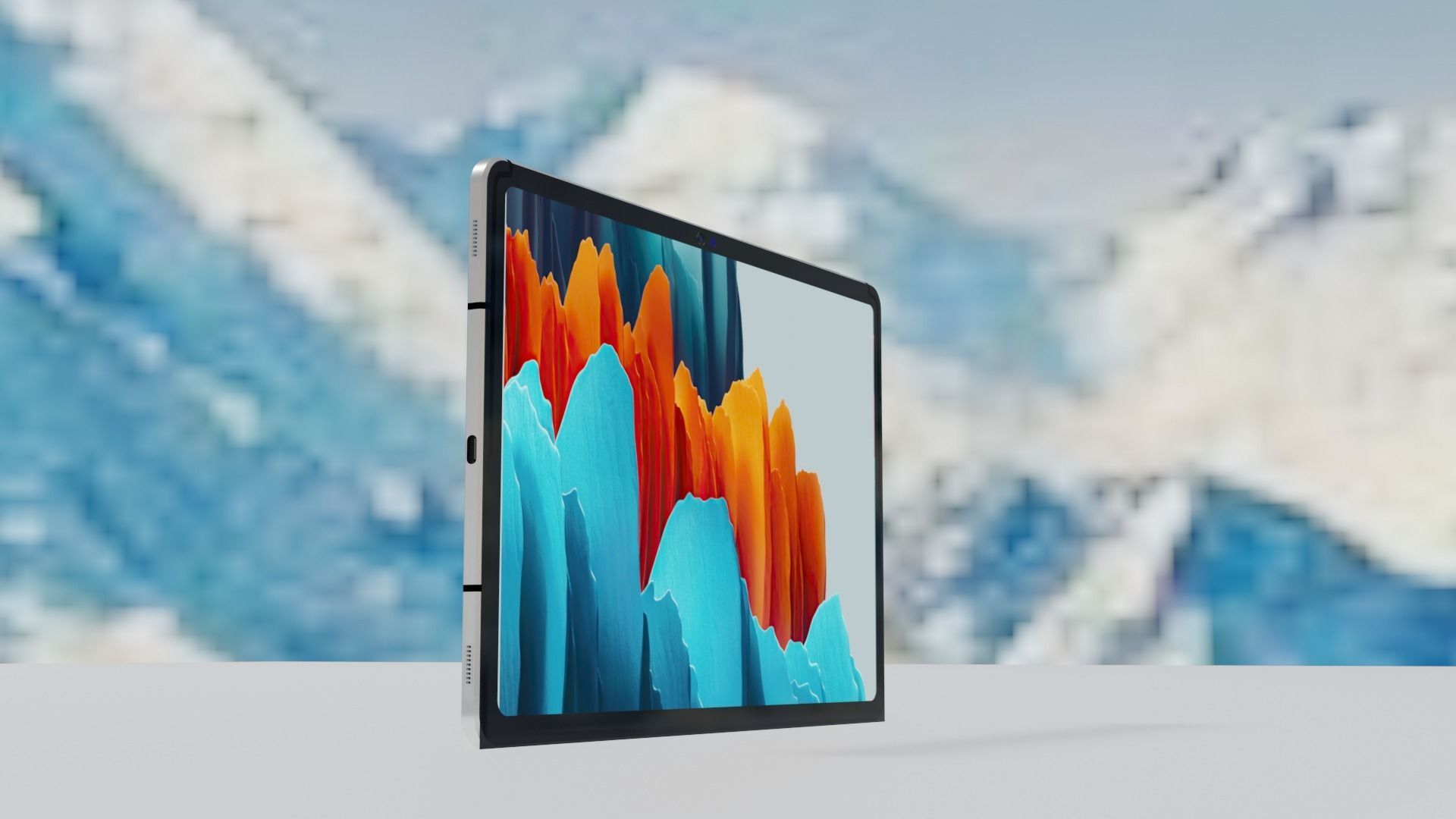 SAMSUNG GALAXY TAB S7 Low-poly 3D model_2