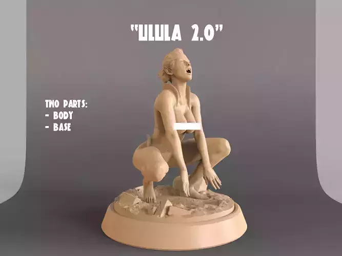 Ulula 2 female statue with label 3D print model