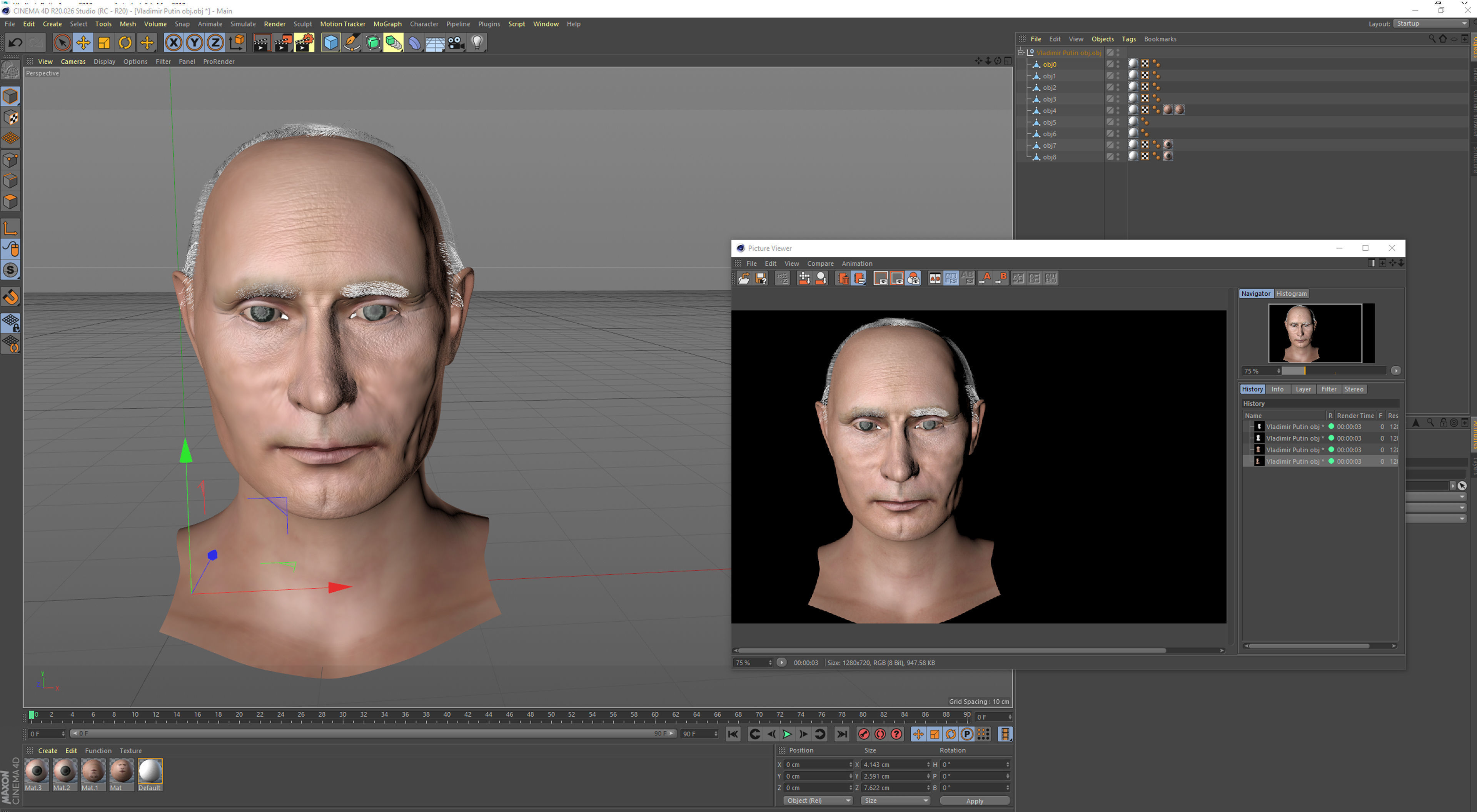Vladimir Putin zbrush 3D Character design 3D model 3D model_13