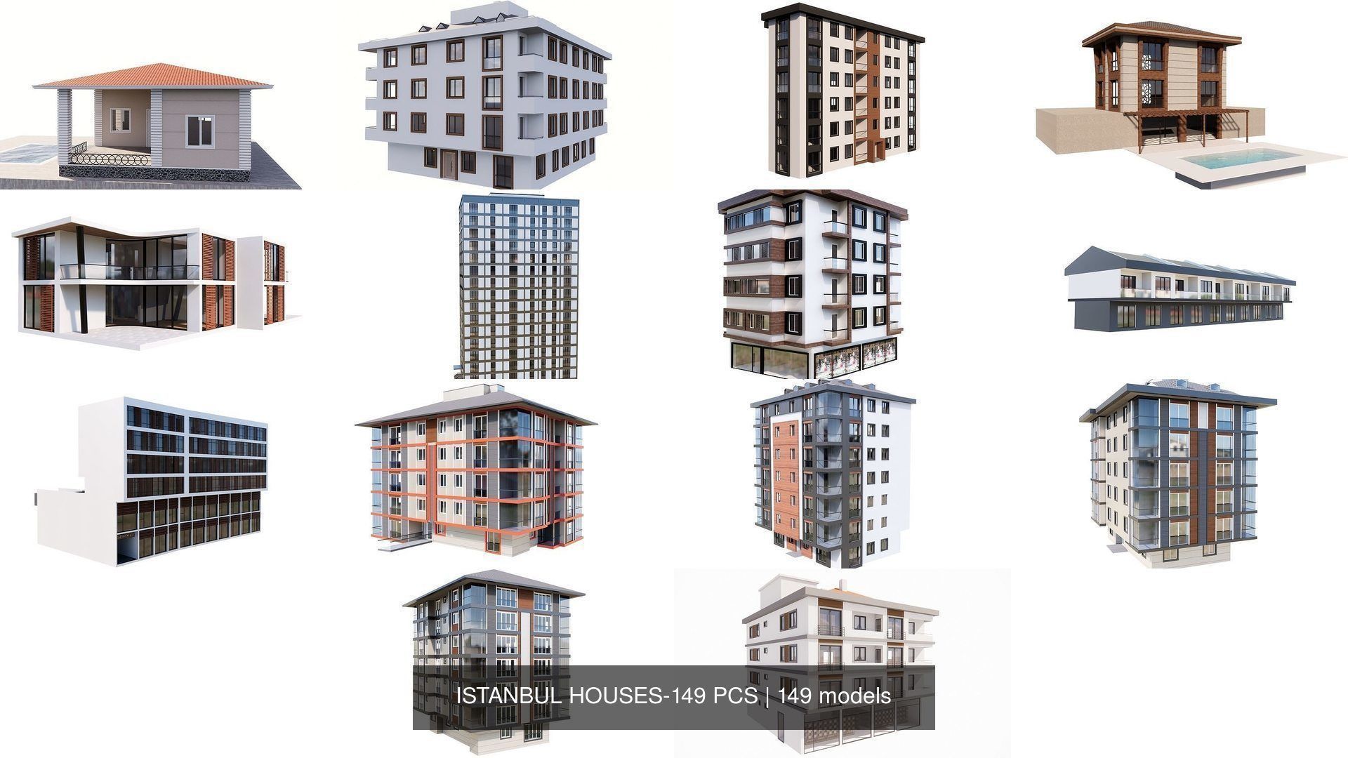 ISTANBUL HOUSES- 149 HOUSES 3D Model Collection_39