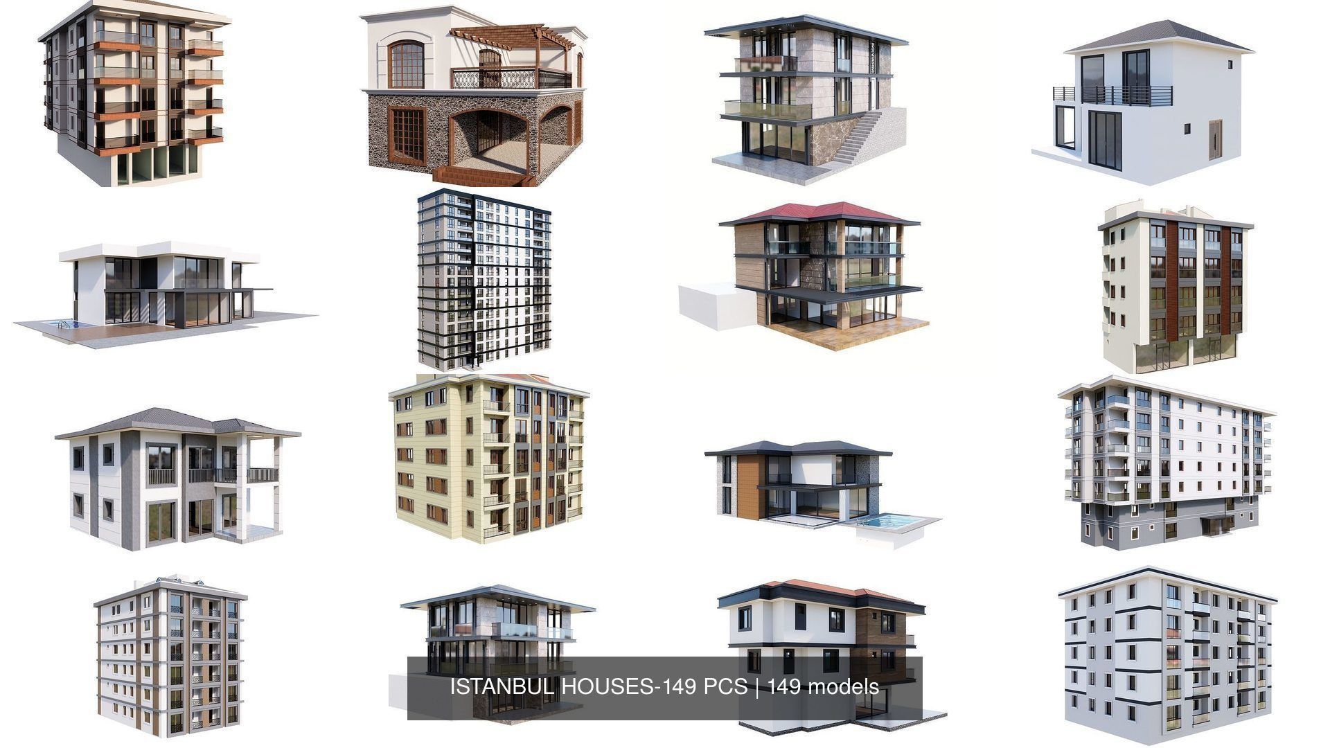 ISTANBUL HOUSES- 149 HOUSES 3D Model Collection_41