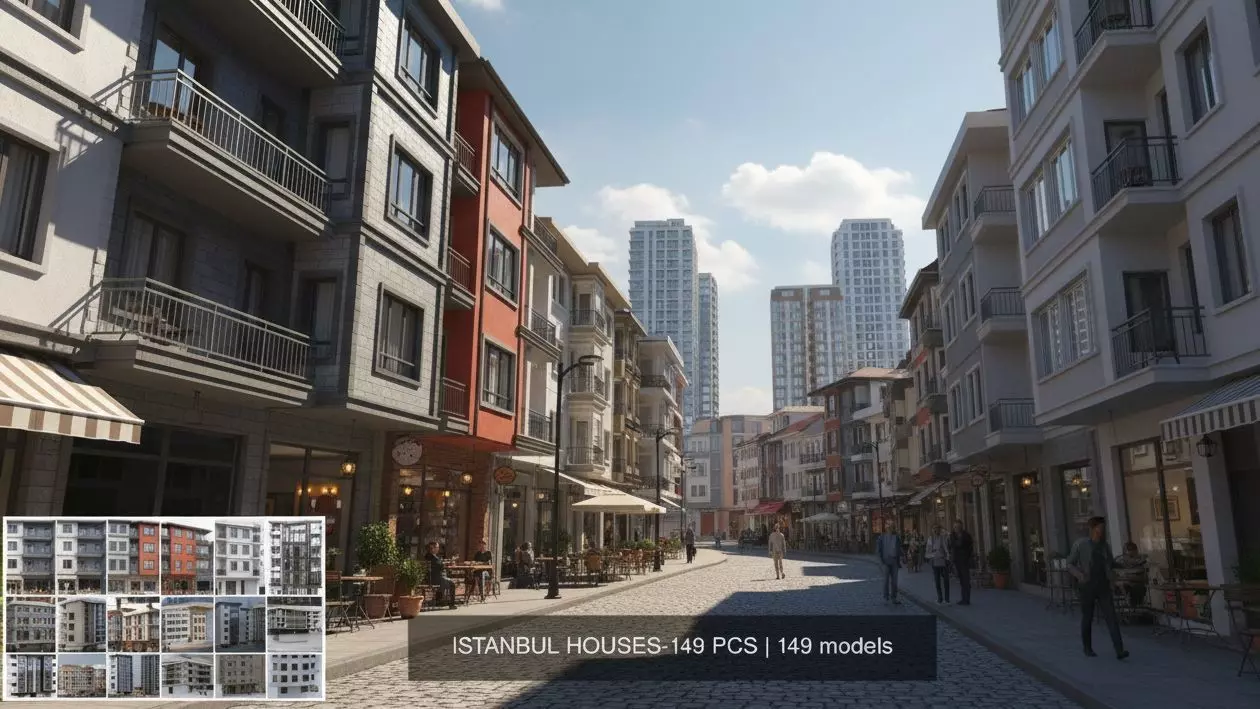 ISTANBUL HOUSES- 149 HOUSES 3D Model Collection_1