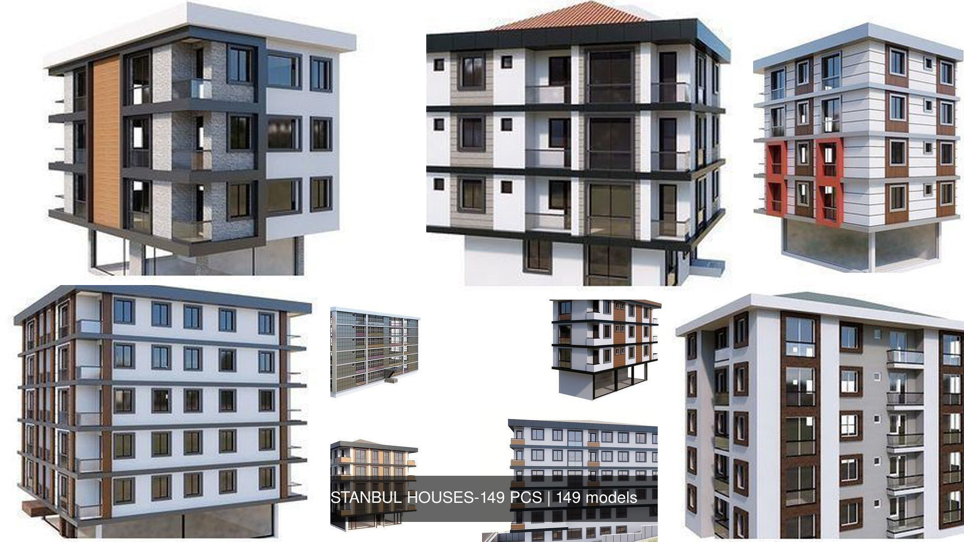 ISTANBUL HOUSES- 149 HOUSES 3D Model Collection_6