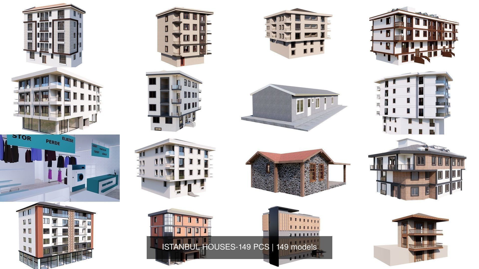 ISTANBUL HOUSES- 149 HOUSES 3D Model Collection_38