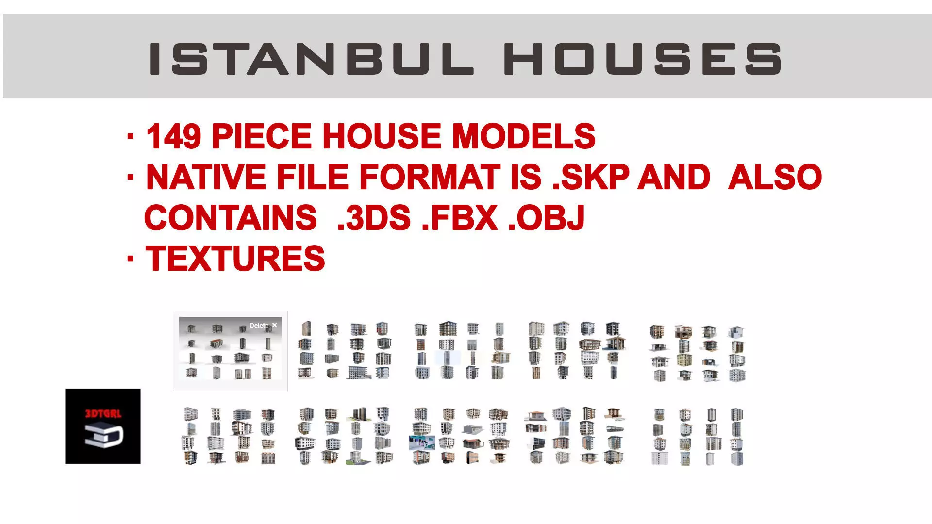ISTANBUL HOUSES- 149 HOUSES 3D Model Collection_3