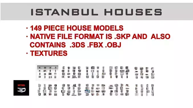 ISTANBUL HOUSES- 149 HOUSES 3D Model Collection