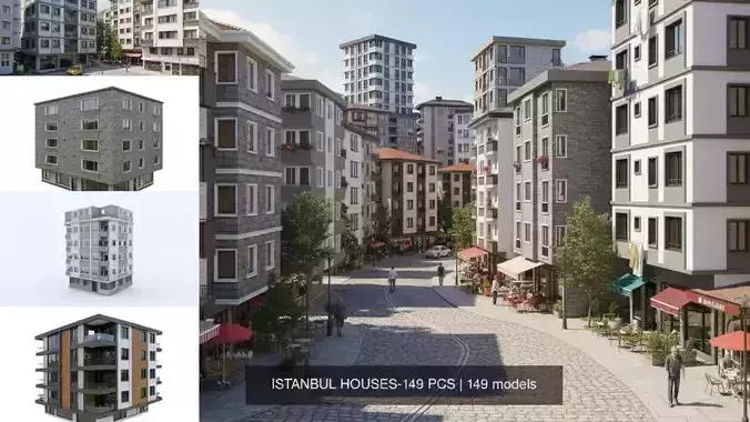ISTANBUL HOUSES- 149 HOUSES 3D Model Collection ISTANBUL HOUSES- 149 HOUSES 3D Model Collection