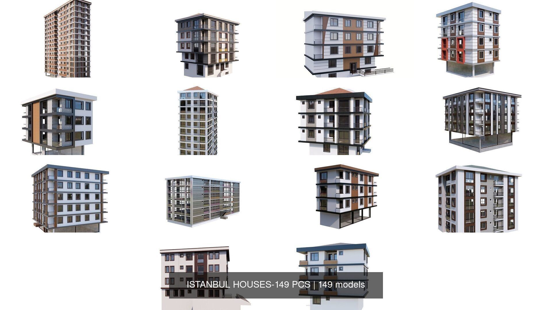 ISTANBUL HOUSES- 149 HOUSES 3D Model Collection_7