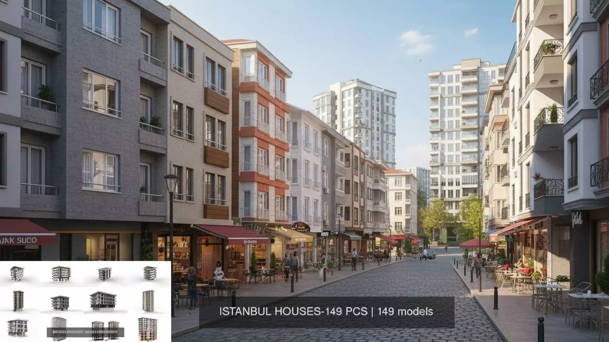 ISTANBUL HOUSES- 149 HOUSES 3D Model Collection_2