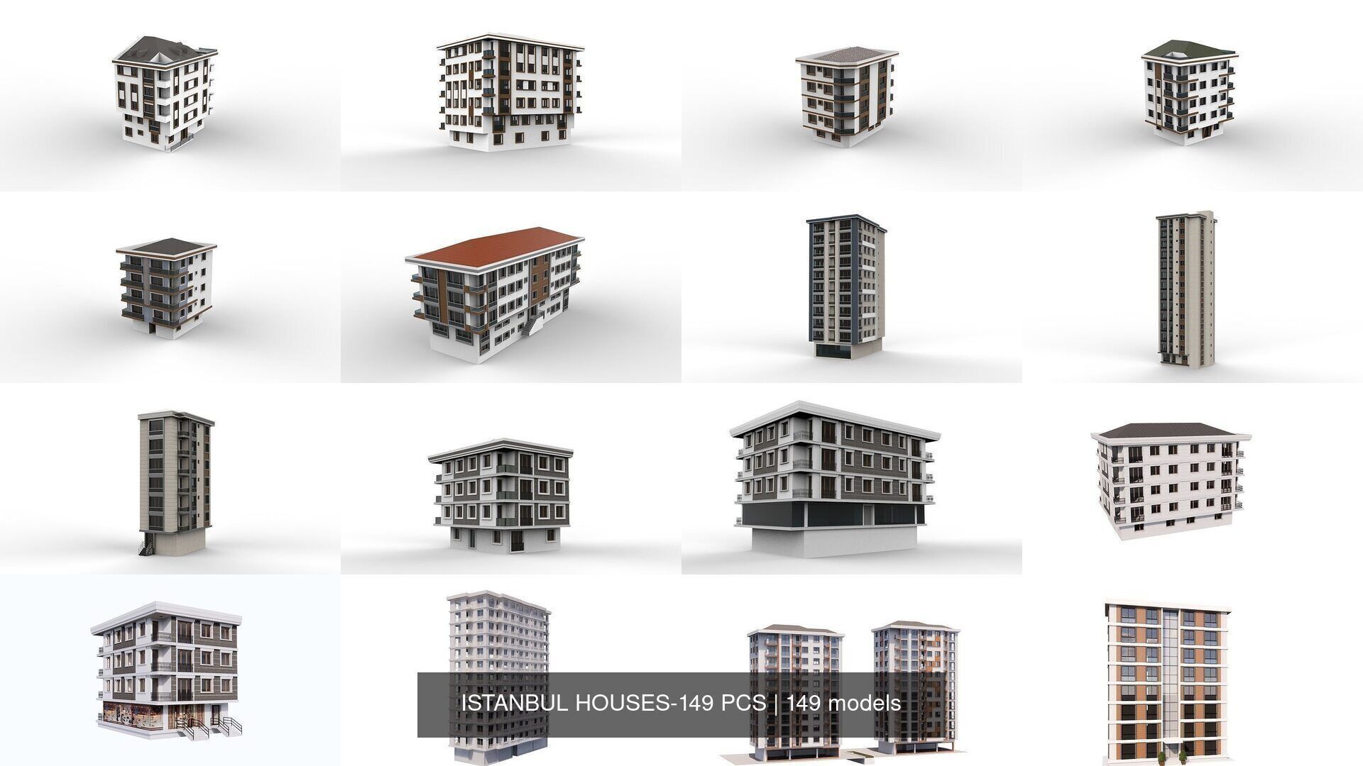 ISTANBUL HOUSES- 149 HOUSES 3D Model Collection_5