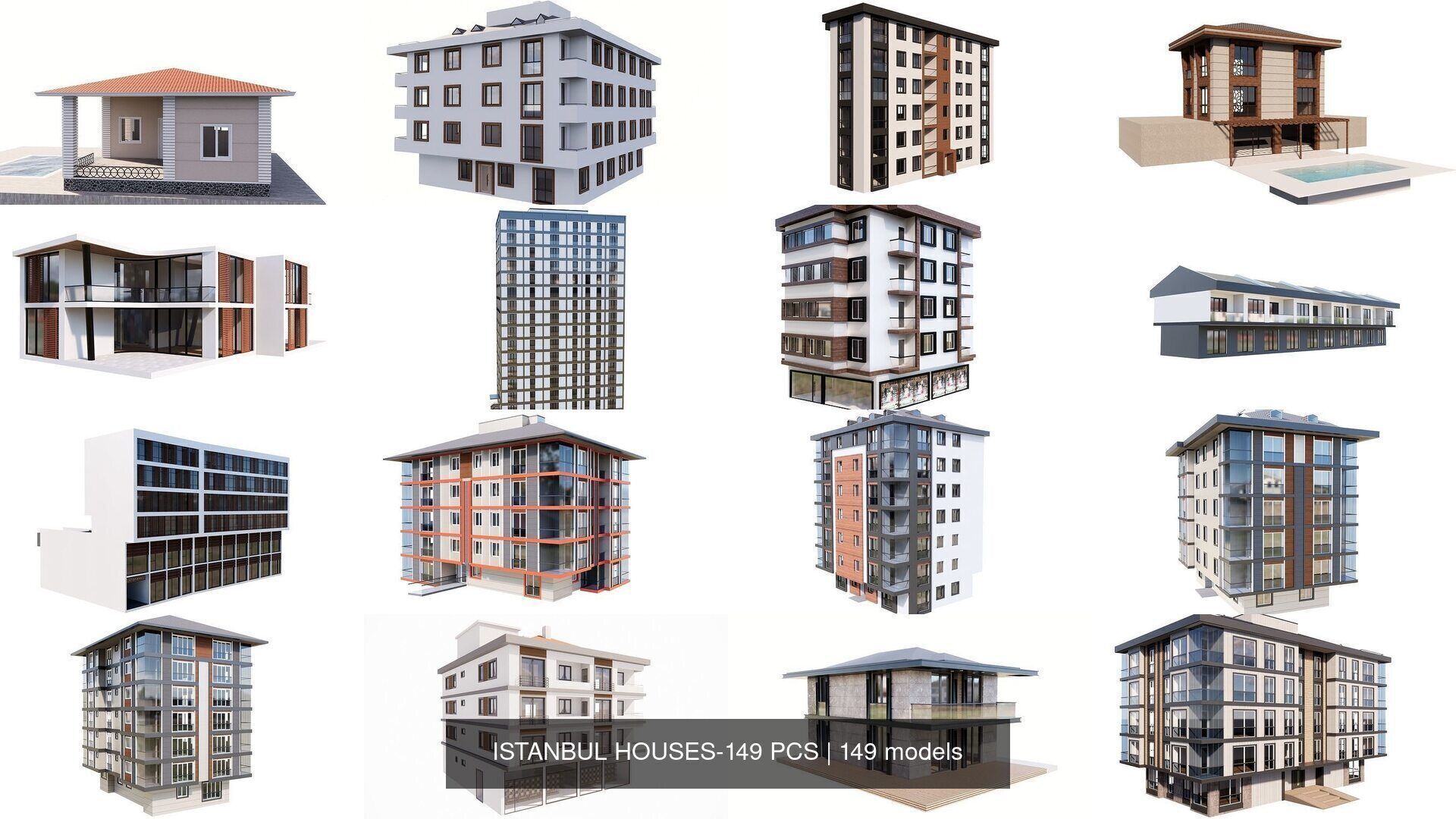 ISTANBUL HOUSES- 149 HOUSES 3D Model Collection_18