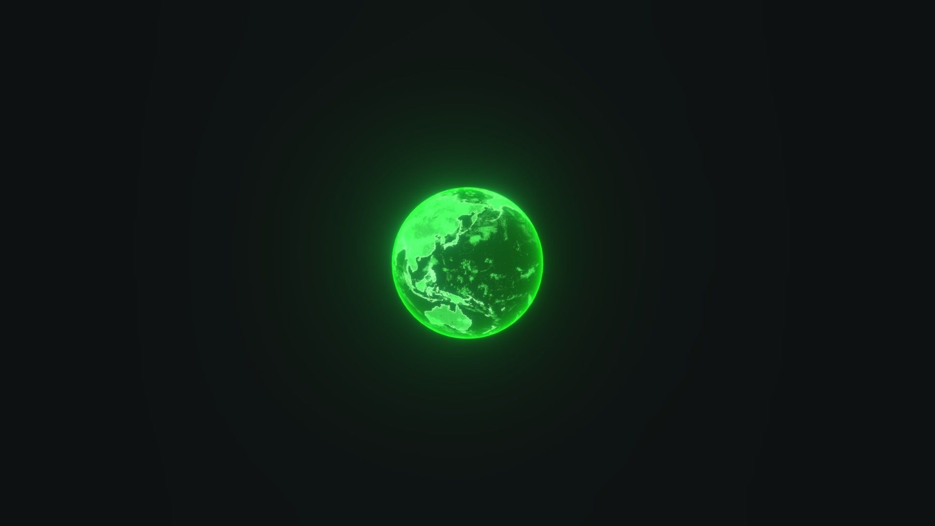 Green Hologram Planet Earth Hologram Sci-Fi 3D Model Low-poly 3D model_1